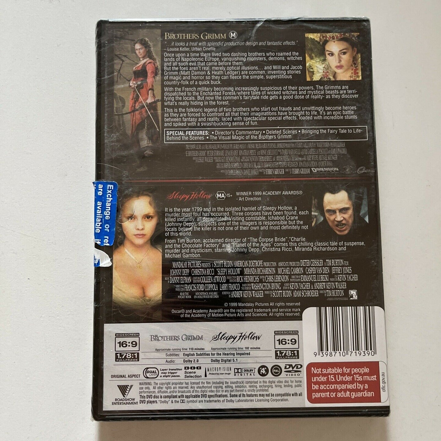 *New Sealed* The Brothers Grimm / Sleepy Hollow (DVD, 2007, 2-Disc) Region 4