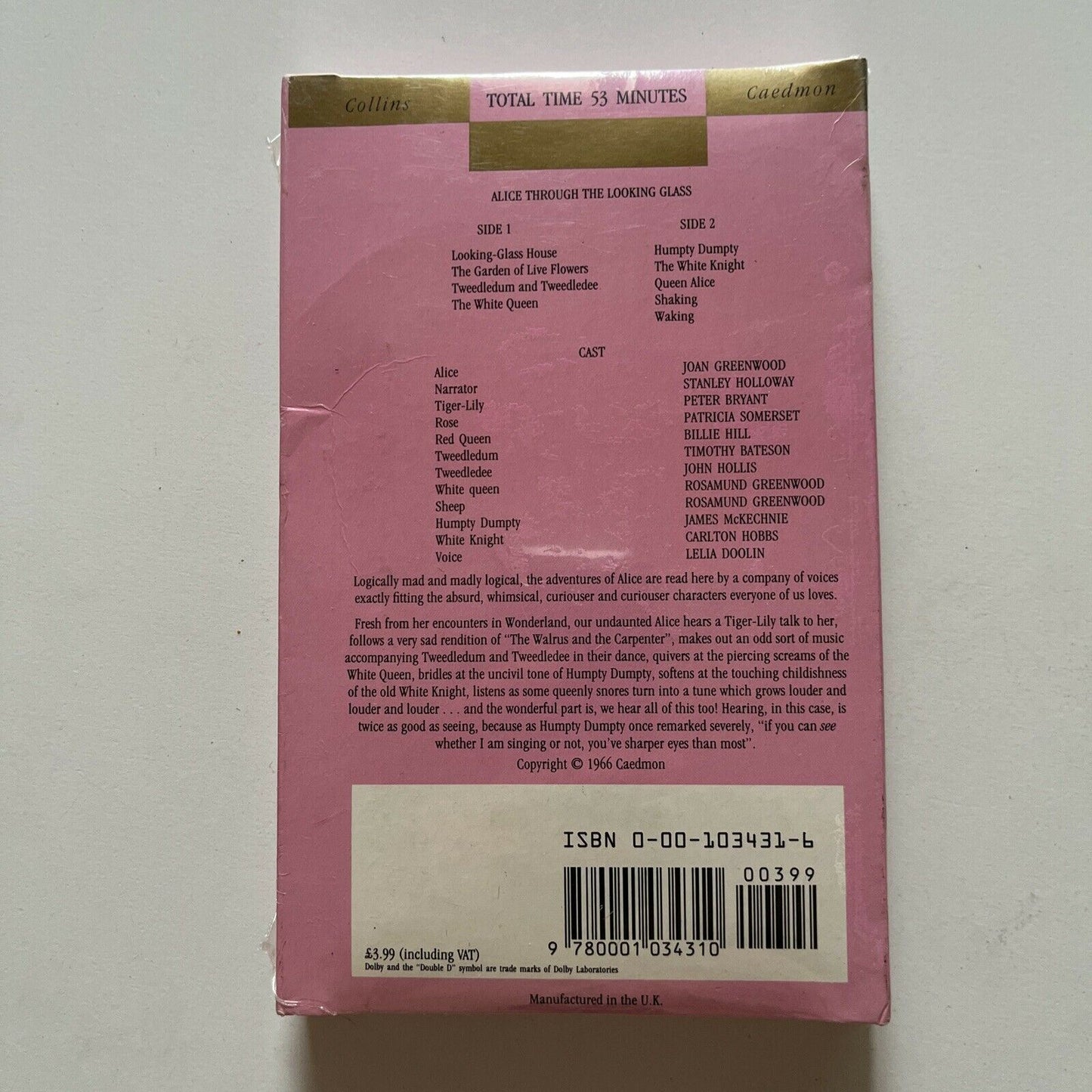 *New Sealed* Alice Through The Looking Glass - Lewis Carroll (Audio Cassette)