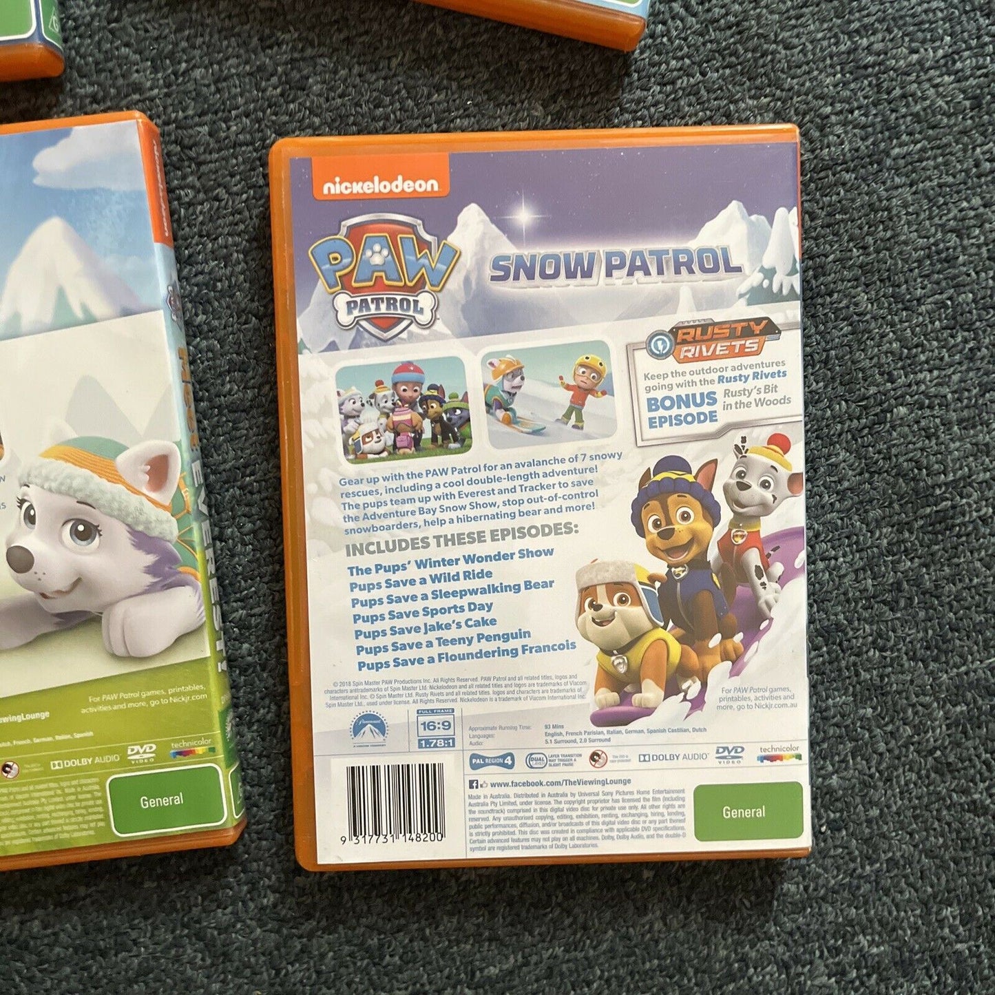 6x Paw Patrol DVDs Region 4