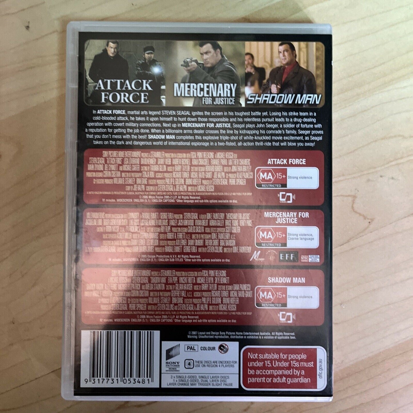 Steven Seagal: Attack Force / Mercenary for Justice / Shadow Man (DVD) Region 4