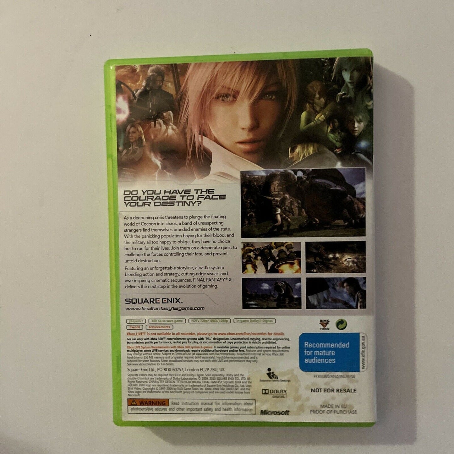 Final Fantasy XIII 8 Xbox 360 PAL 3-Disc