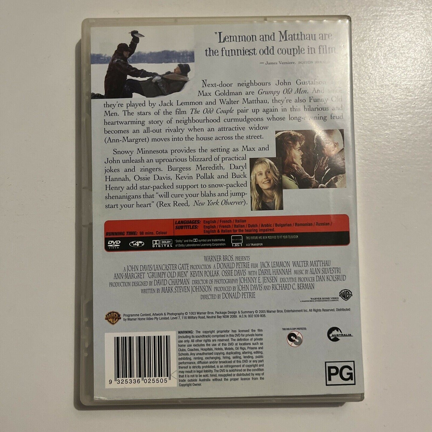 Grumpy Old Men (DVD, 1993) Jack Lemmon, Walter Matthau. Region 4
