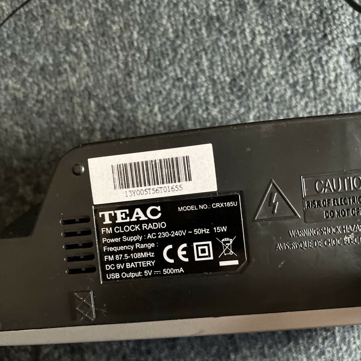 Teac CRX185U FM Clock Alarm Radio