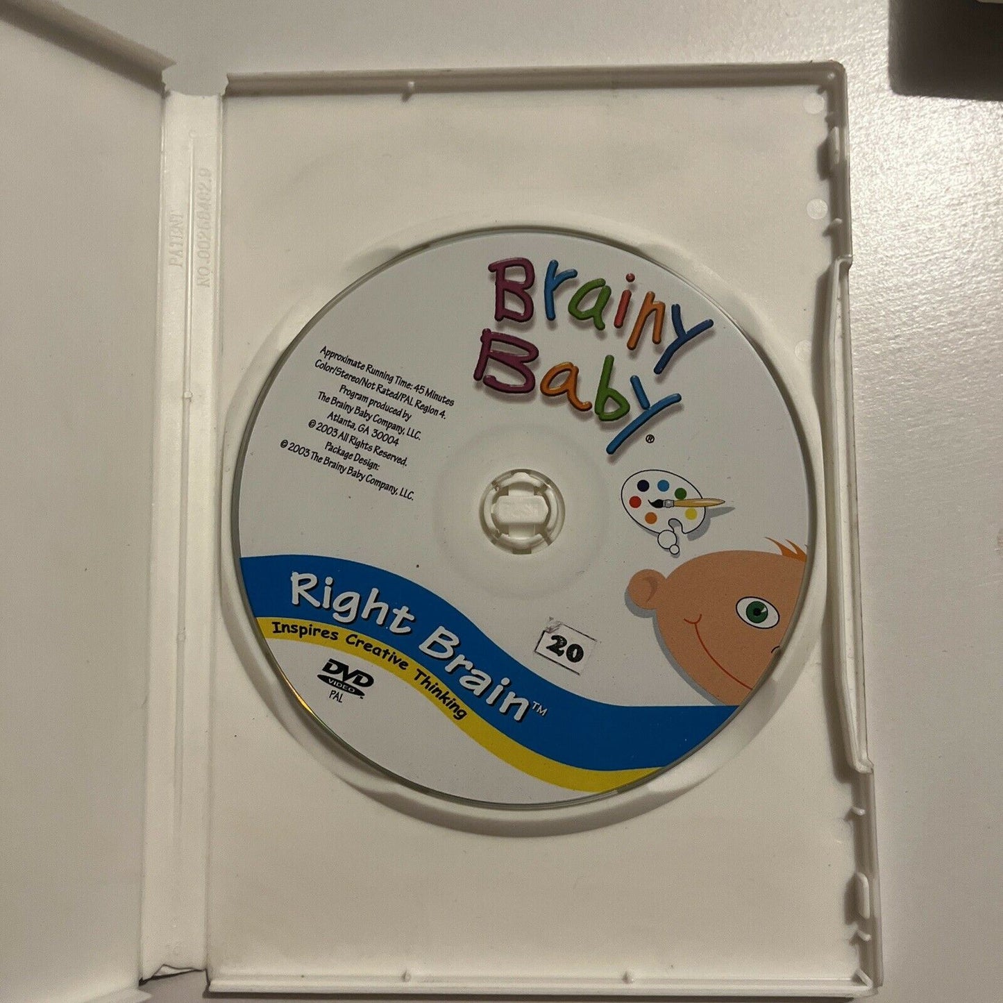 3x Brainy Baby DVDs: Right Brain / 123's / Music. Region 4