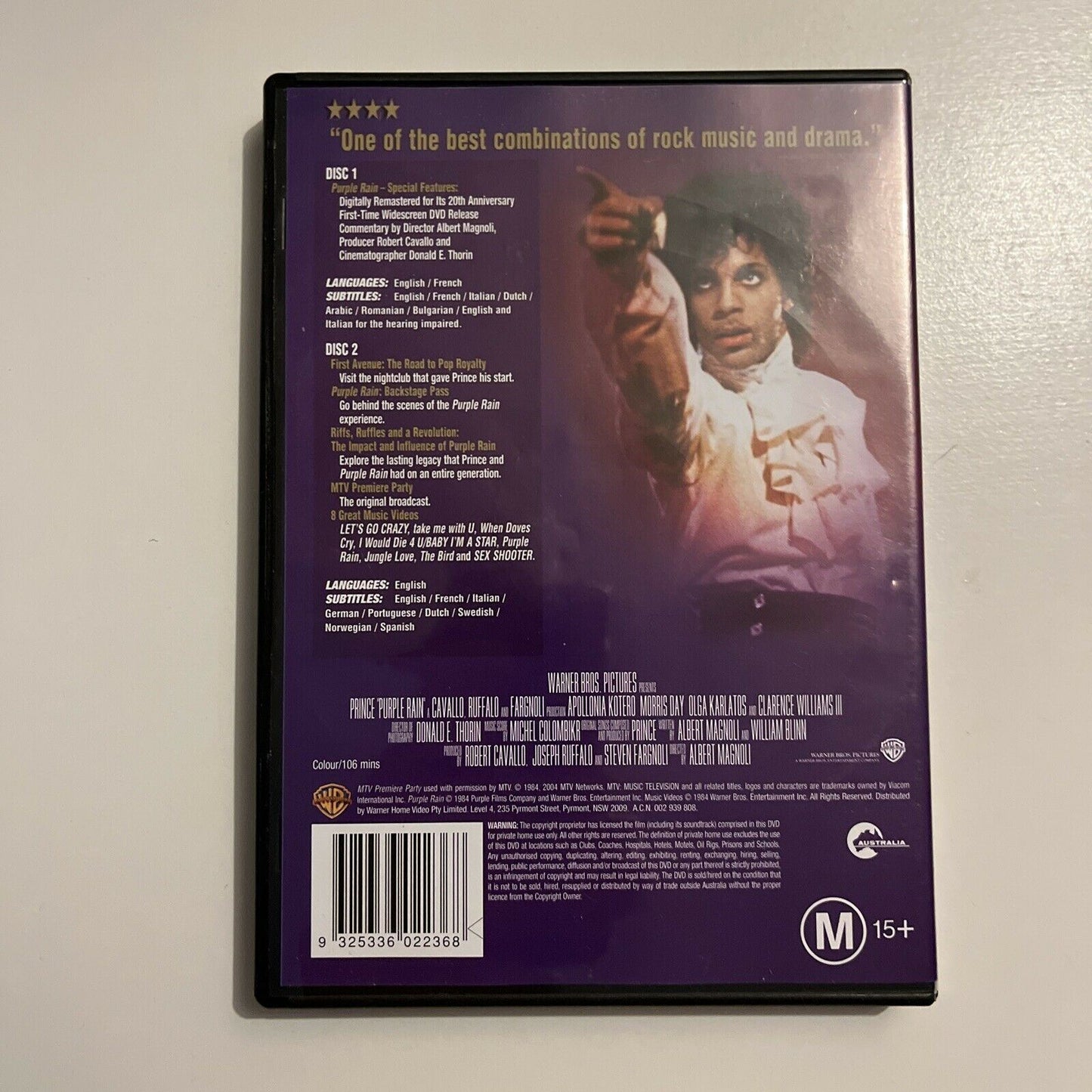 Prince: Purple Rain - 20th Anniversary Edition (DVD, 1984, 2-Disc) Region 4