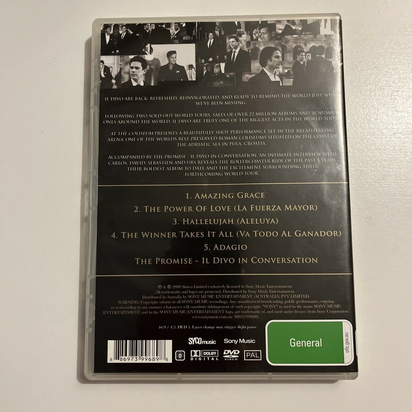Il Divo at the Coliseum (DVD) Includes Booklet + The Promise. Region Free