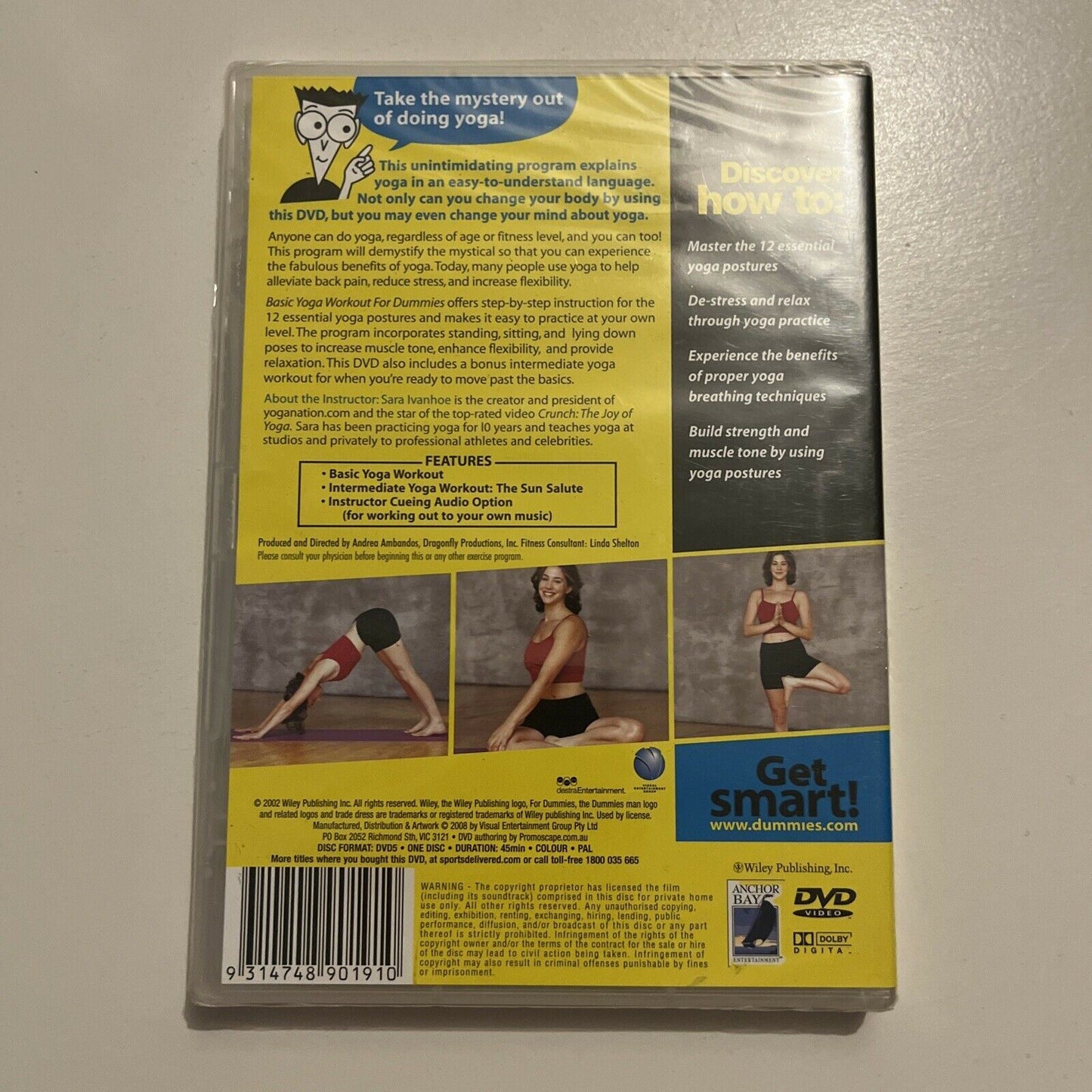 *New Sealed* Basic Yoga Workout For Dummies (DVD, 2002) All Regions