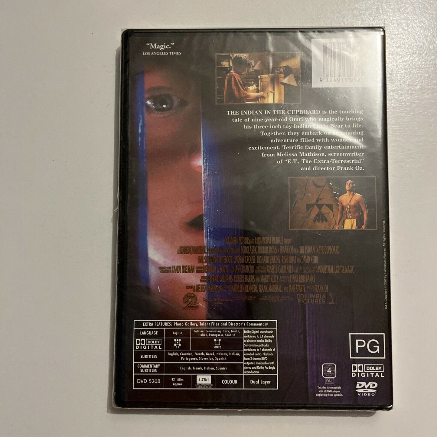 *New Sealed* The Indian In The Cupboard (DVD, 1995) Hal Scardino. Region 4