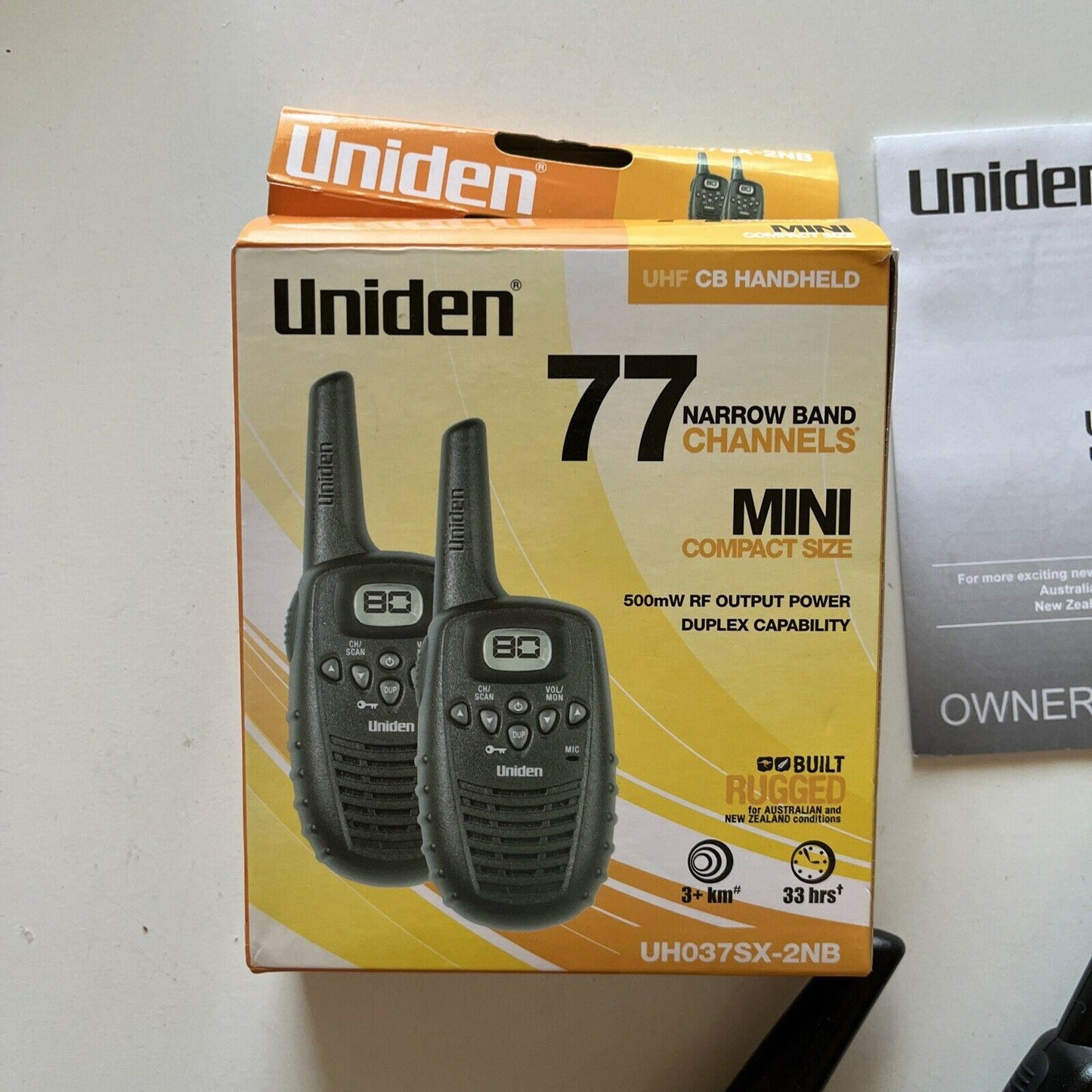 *Never Used* Uniden UH037SX-2NB UHF CB Handheld - Mini Compact Size - 77 Channel