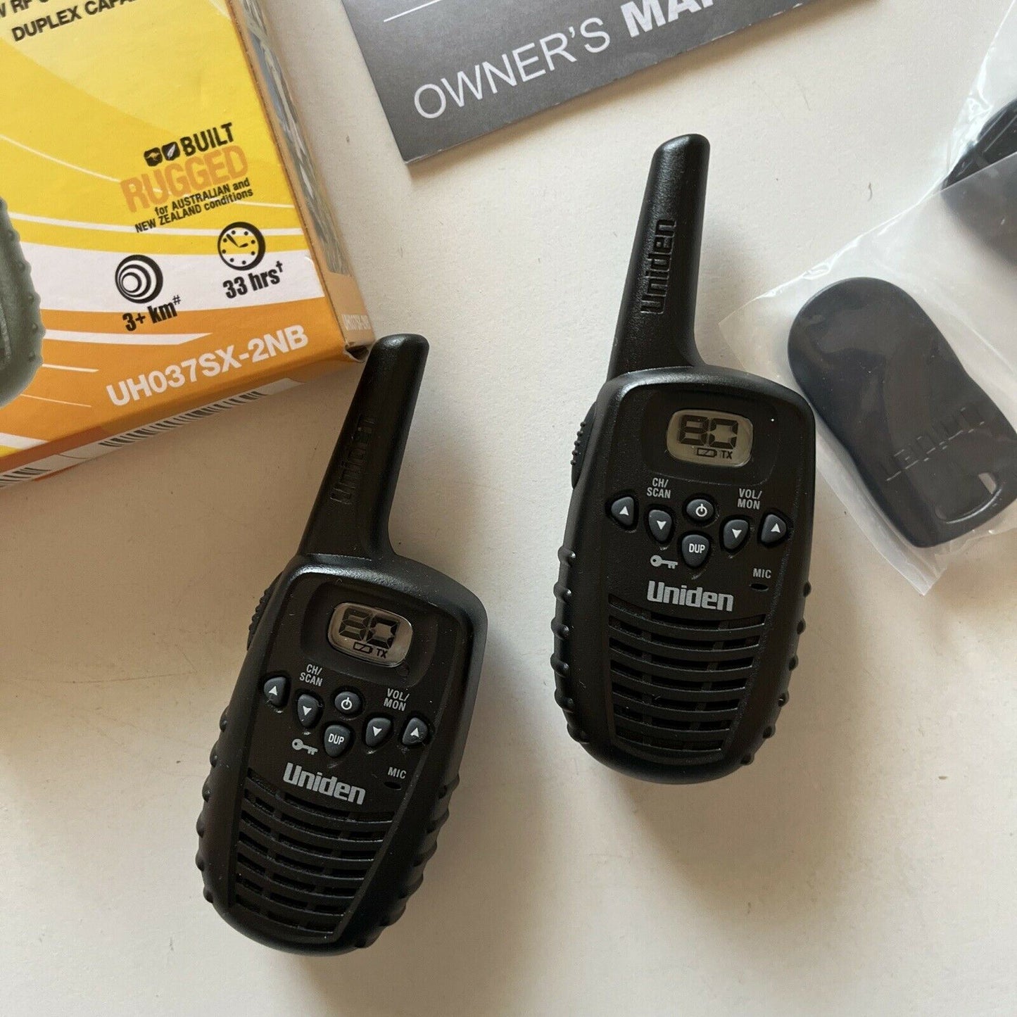 *Never Used* Uniden UH037SX-2NB UHF CB Handheld - Mini Compact Size - 77 Channel