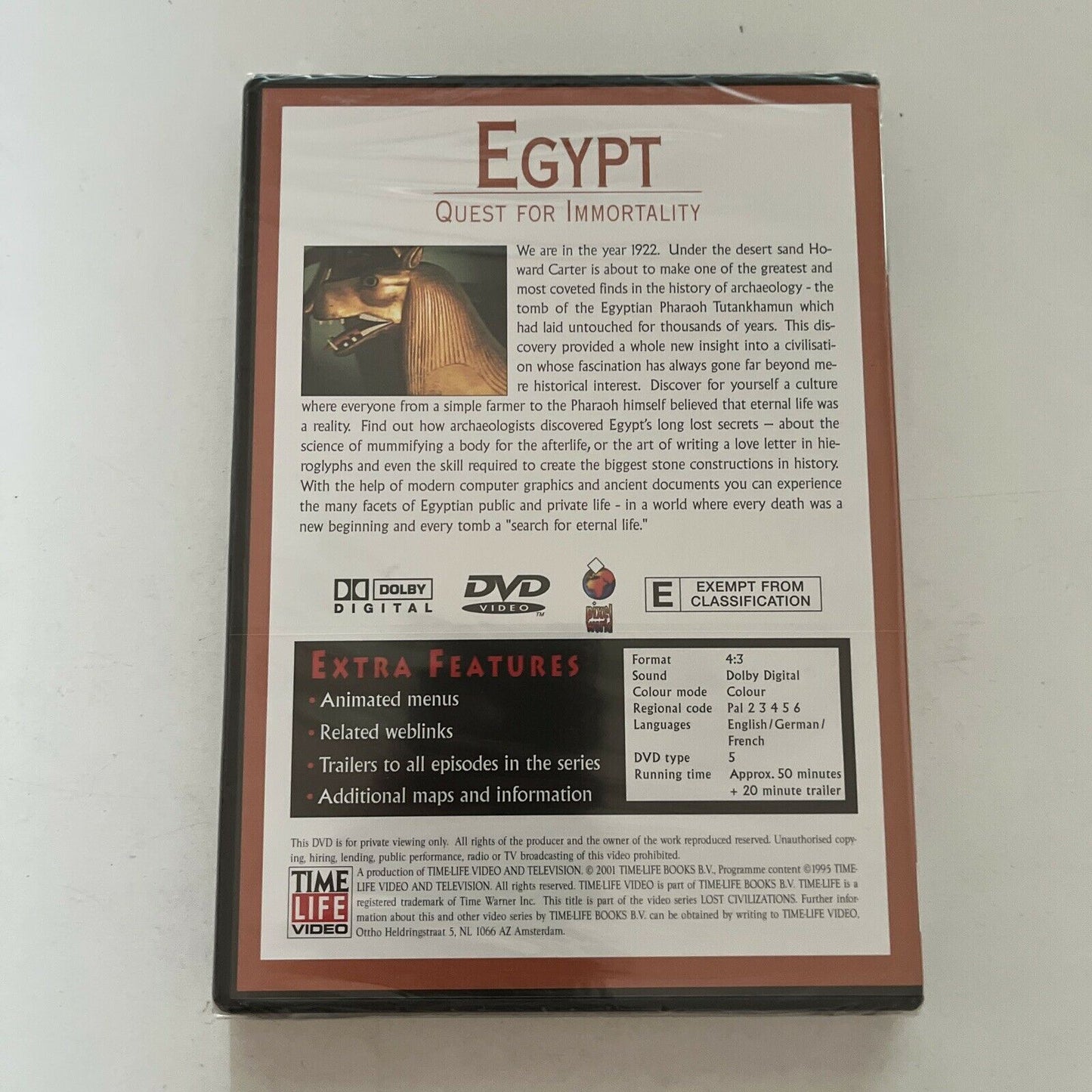 *New Sealed* Lost Civilizations - Egypt Quest For Immortality (DVD) Region 4&2