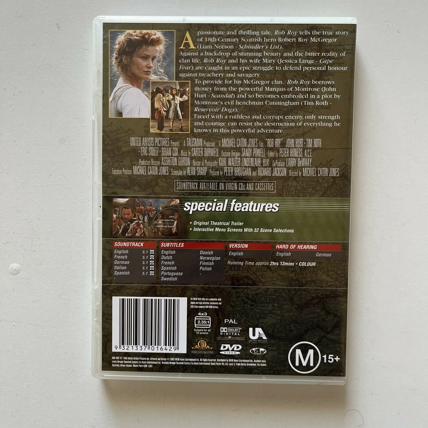 Rob Roy (DVD, 1995) Liam Neeson, John Hurt Region 4