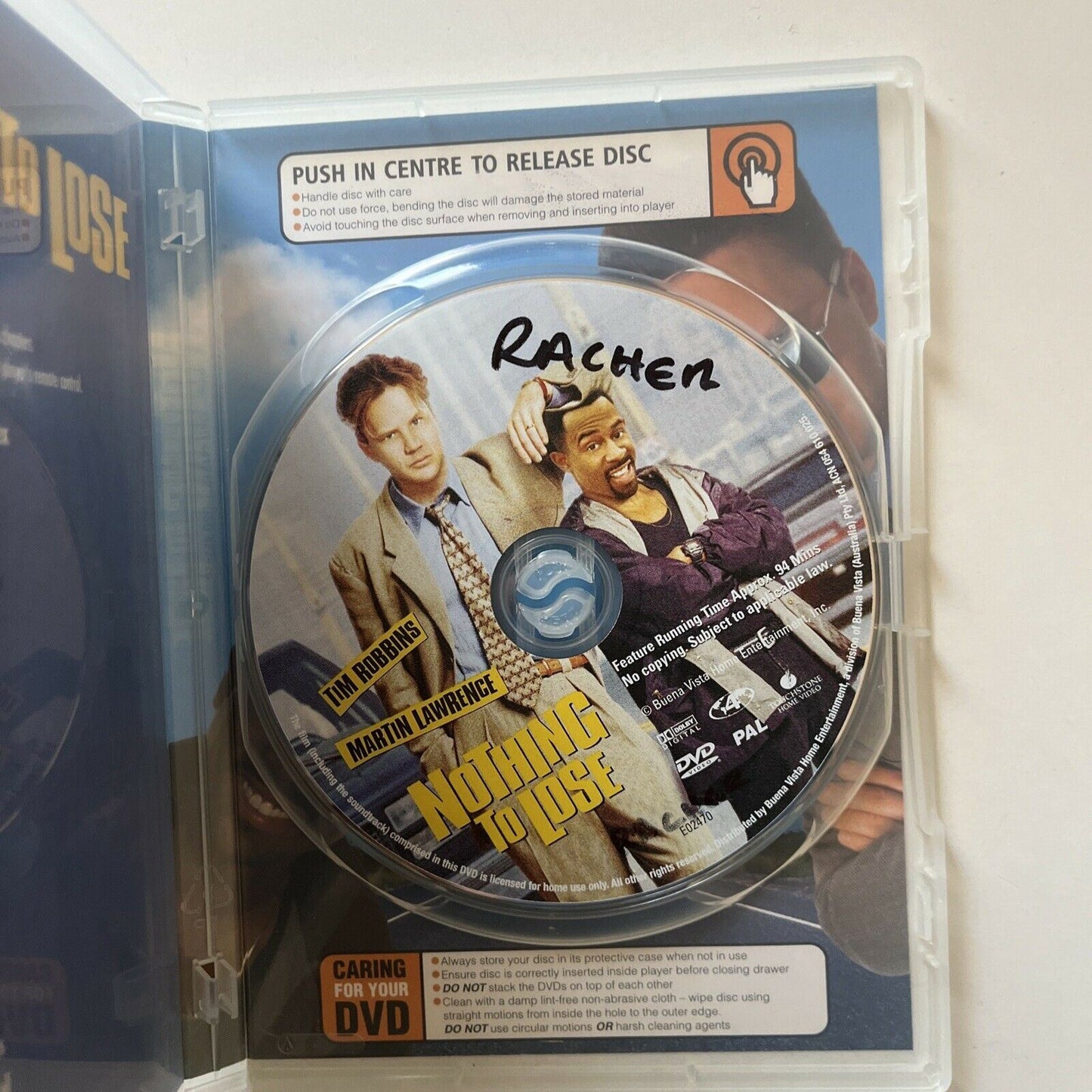 Nothing To Lose (DVD, 1997) Tim Robbins, Martin Lawrence Region 4