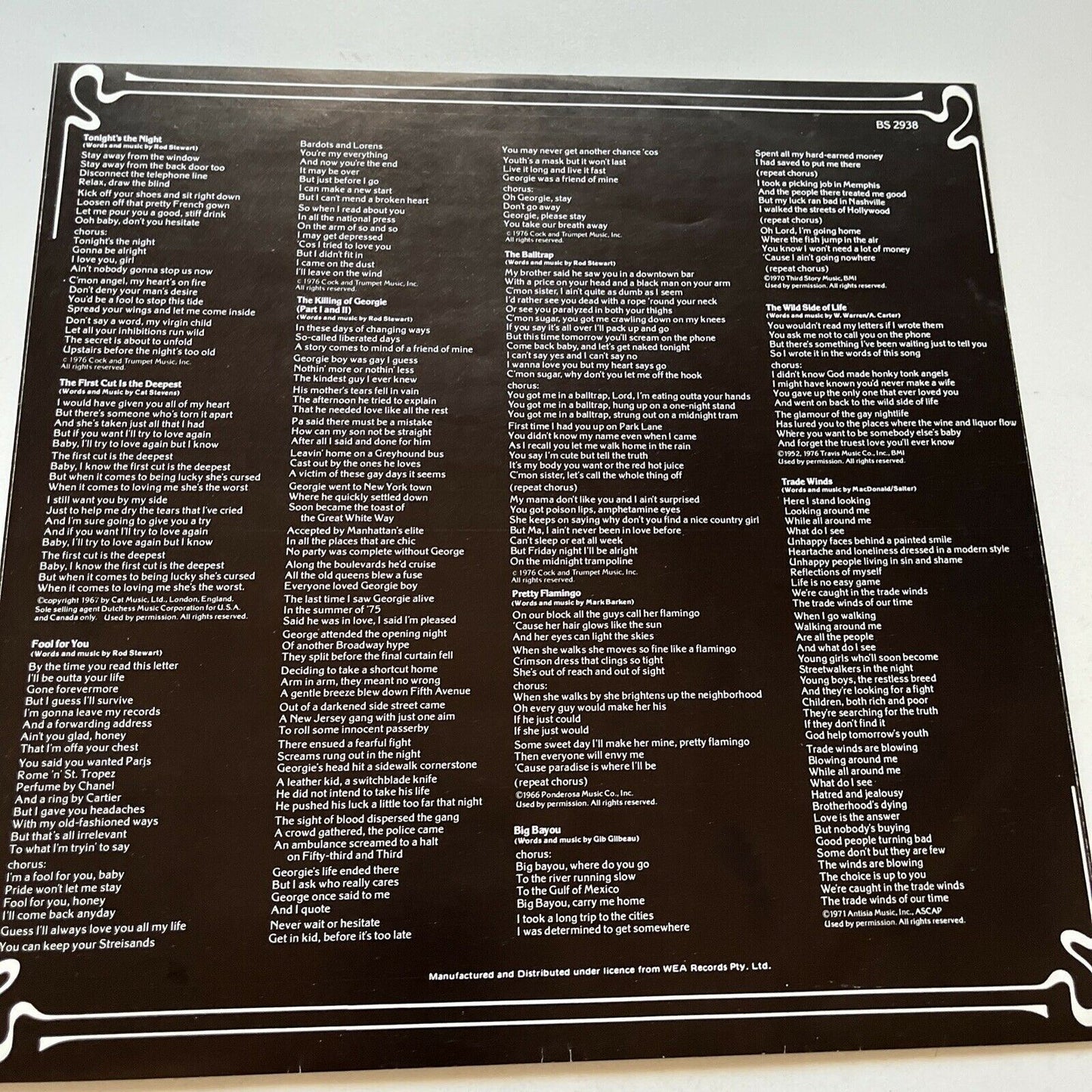 A Night on the Town by Rod Stewart (Vinyl, 1976, Warner Bros)