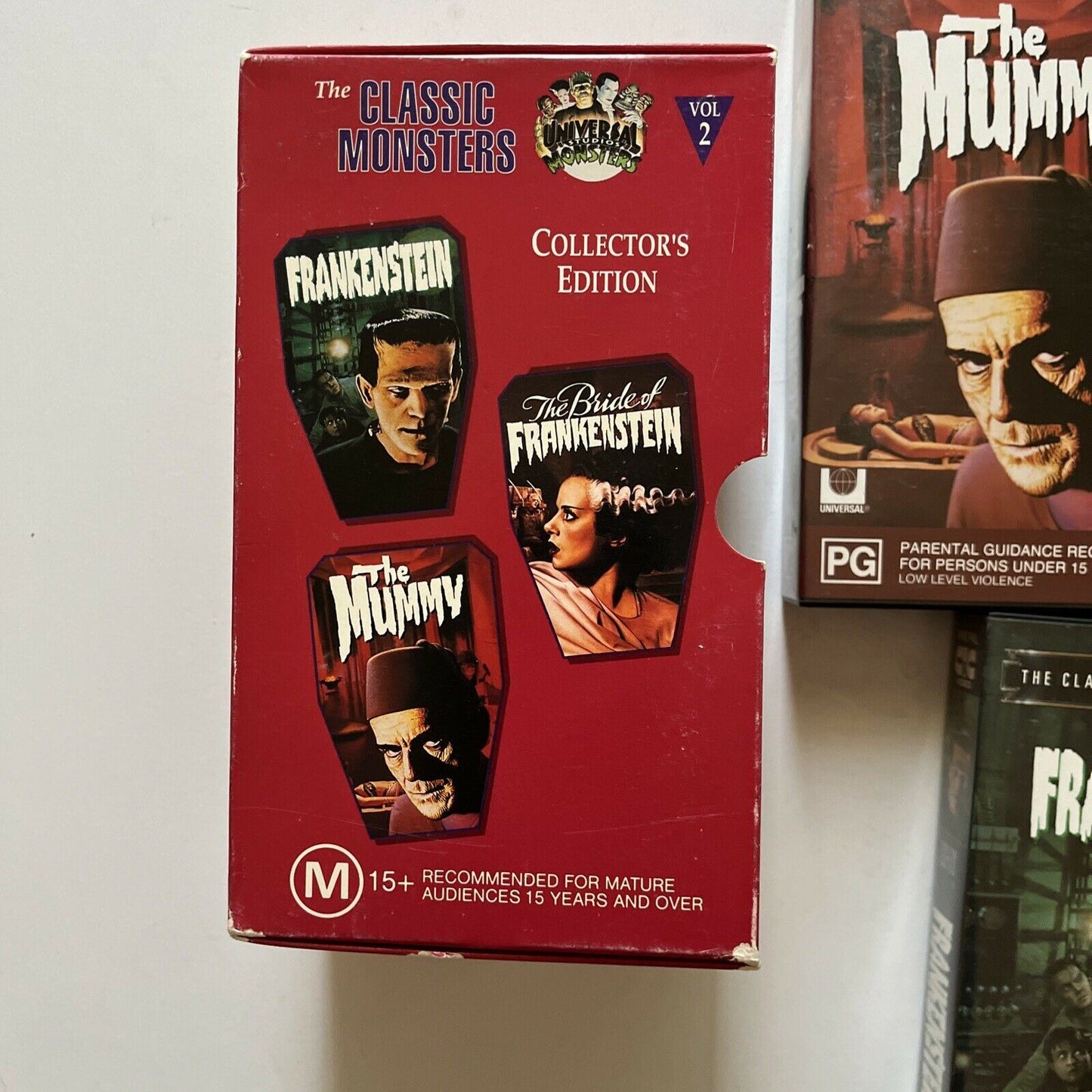 Frankenstein / The Bride Of Frankenstein / The Mummy (VHS, 1960, 3-Tapes) PAL