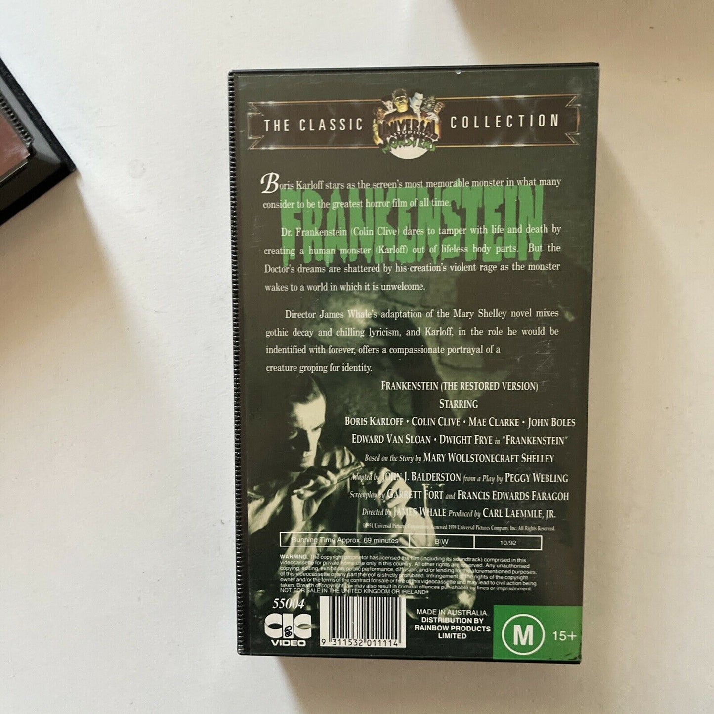 Frankenstein / The Bride Of Frankenstein / The Mummy (VHS, 1960, 3-Tapes) PAL
