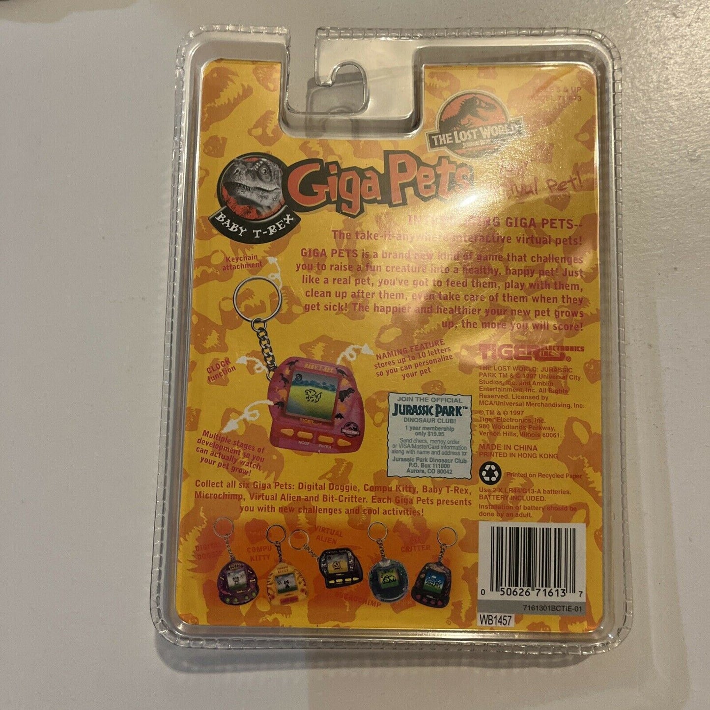 *New Sealed* Giga Pets: Baby T-Rex Virtual Pet The Lost World Jurassic Park 1997