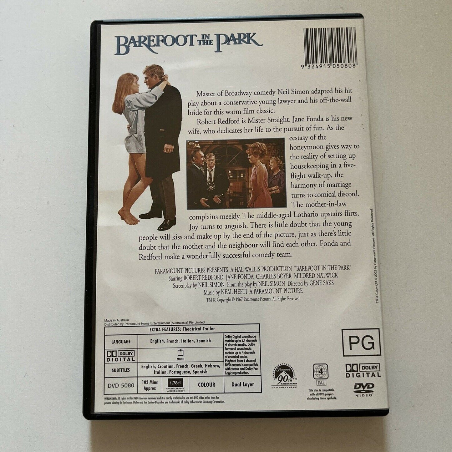 Barefoot In The Park (DVD, 1967) Robert Redford. Region 4