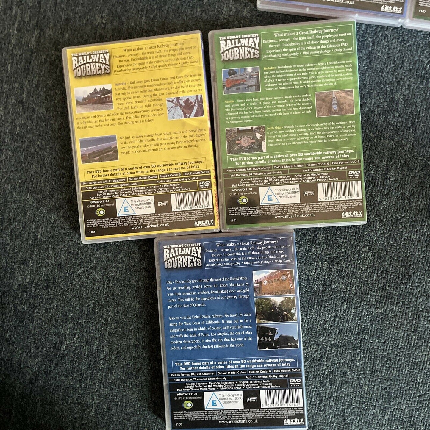 11x The World's Greatest Railway Journeys DVDs All Regions Finland, England....