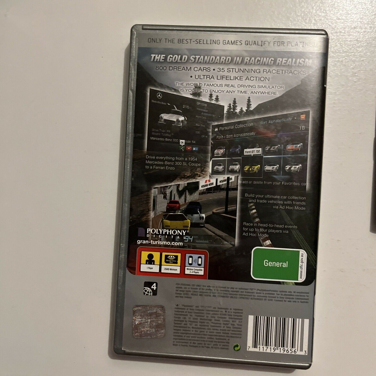 Gran Turismo: The Real Driving Simulator for Sony PSP with Manual