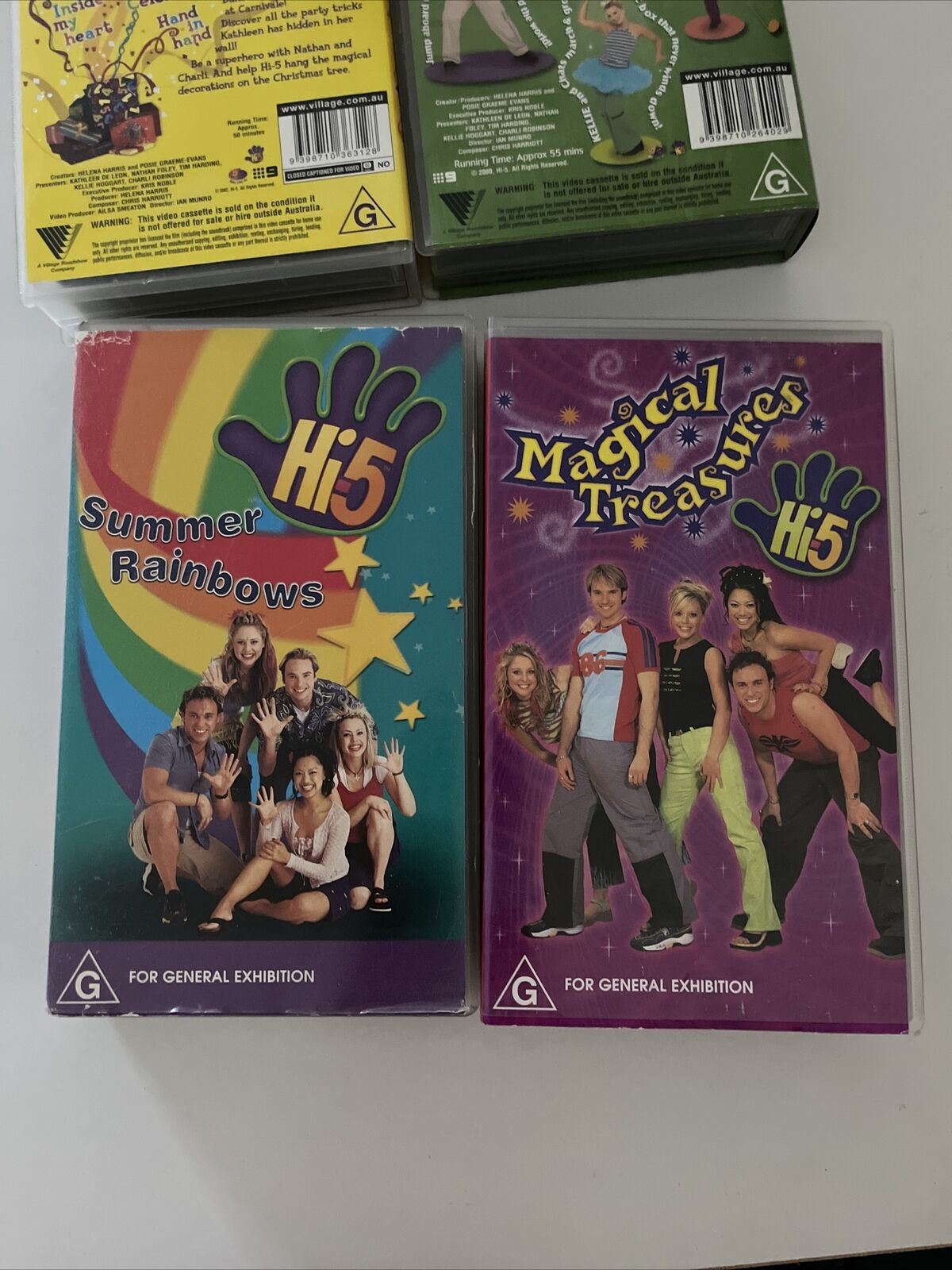 4x Hi-5 VHS: Summer Rainbows / Magical Treasure / Music Machine / Lets Celebrate