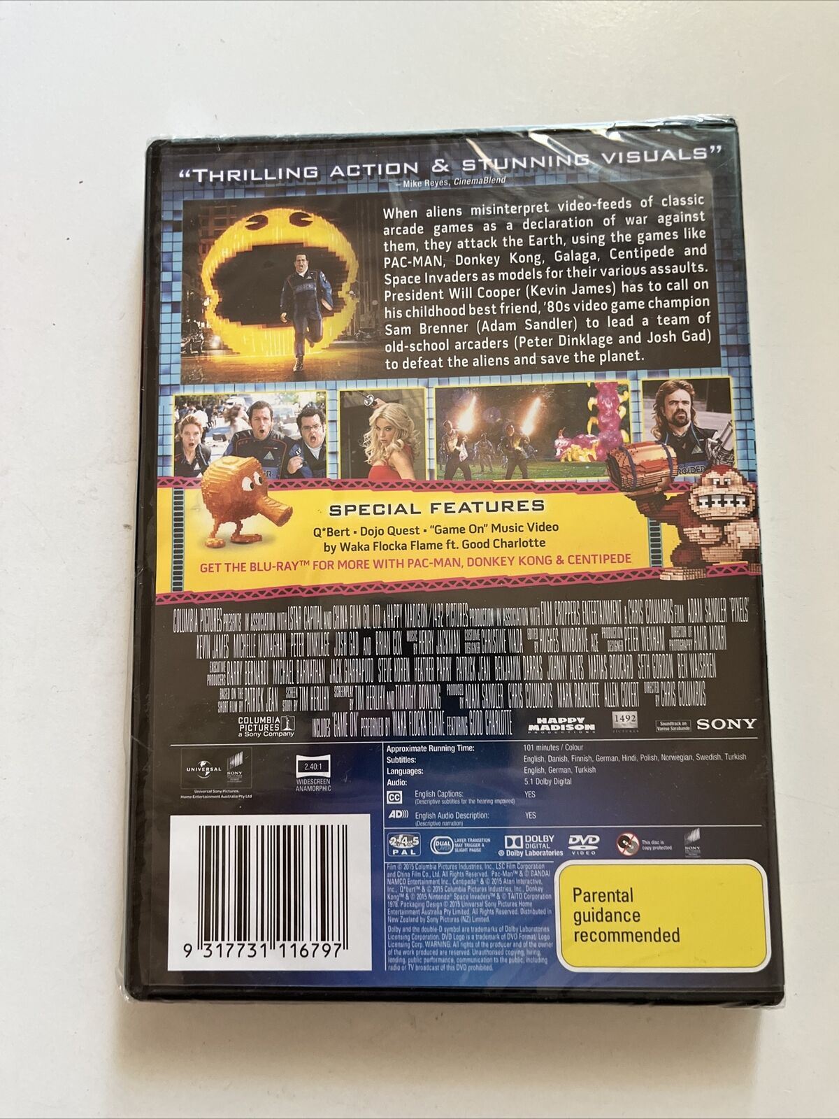 *New Sealed* Pixels (DVD, 2015) Region 4&2