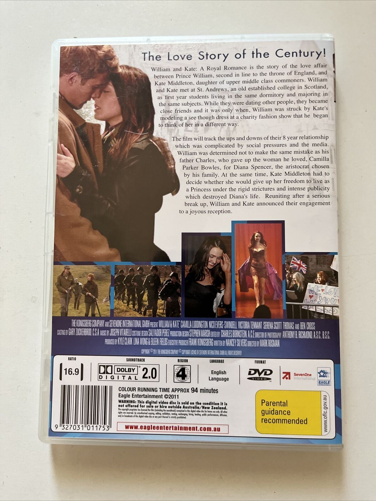 William & Kate - The Love Story Of The Century (DVD, 2011) Ben Cross Region 4