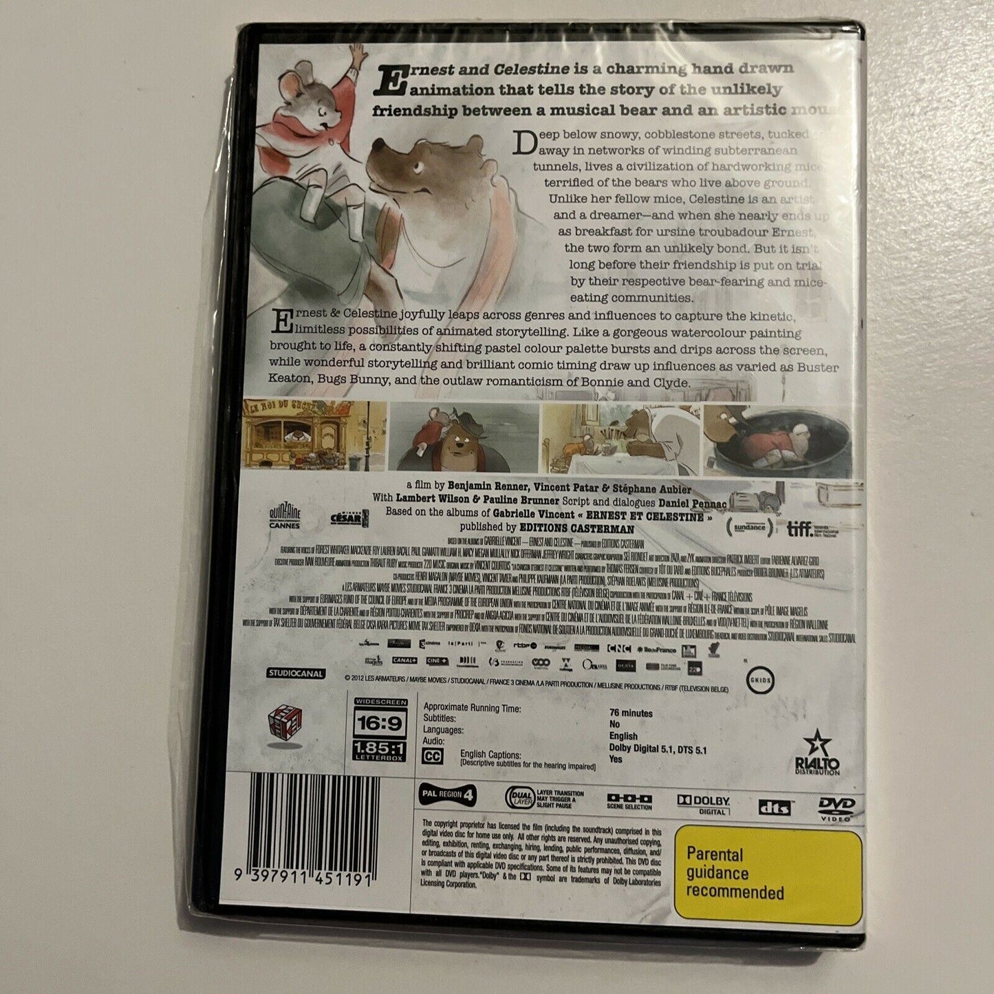 *New Sealed* Ernest & Celestine (DVD, 2012) Forest Whitaker, Region 4