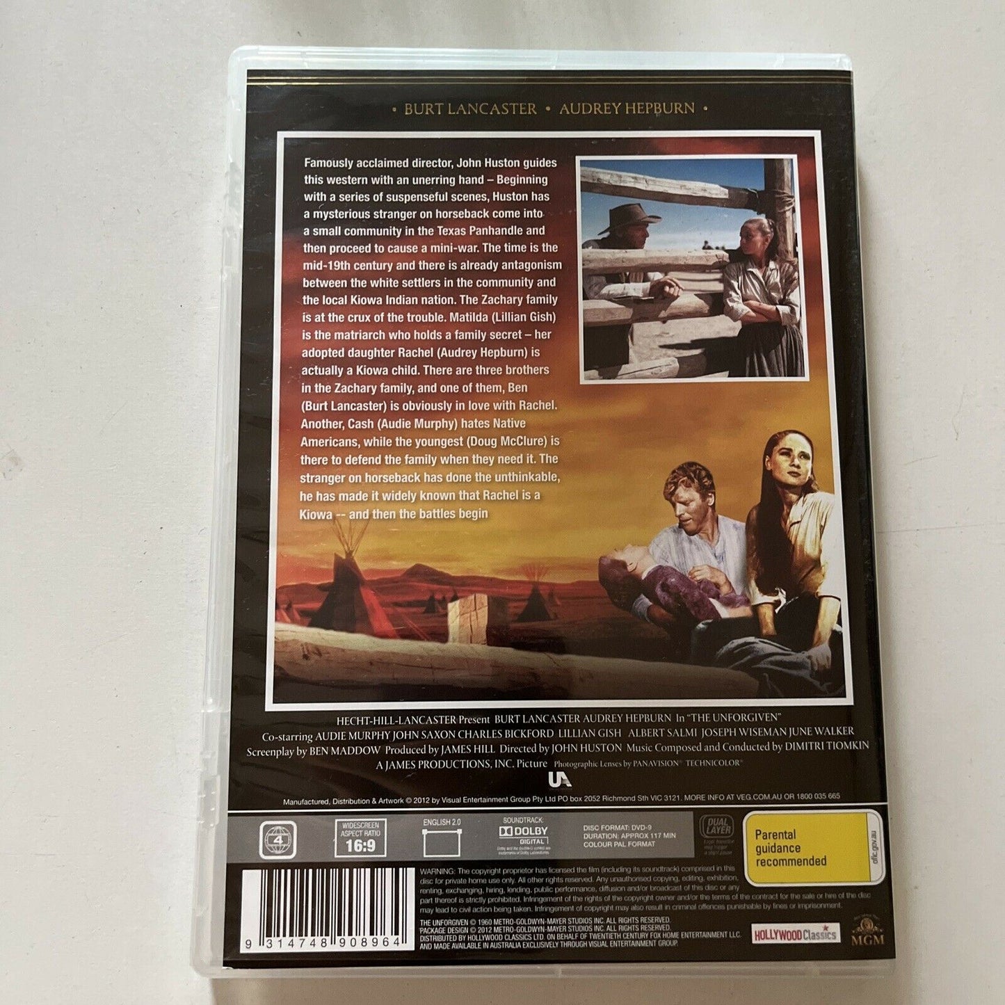 The Unforgiven (DVD, 1960) Burt Lancaster, Audrey Hepburn. Region 4