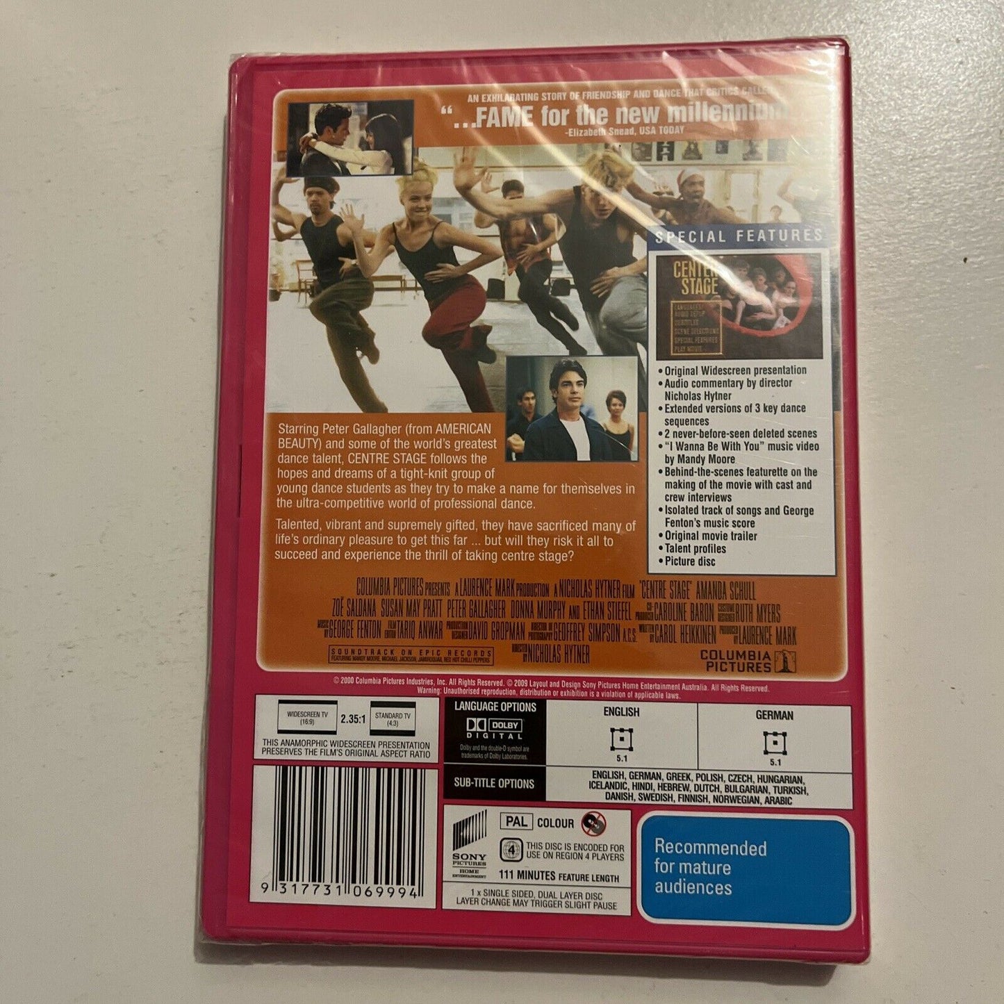 *New Sealed* Center Stage (DVD, 2000) Peter Gallagher, Amanda Schull Region 4