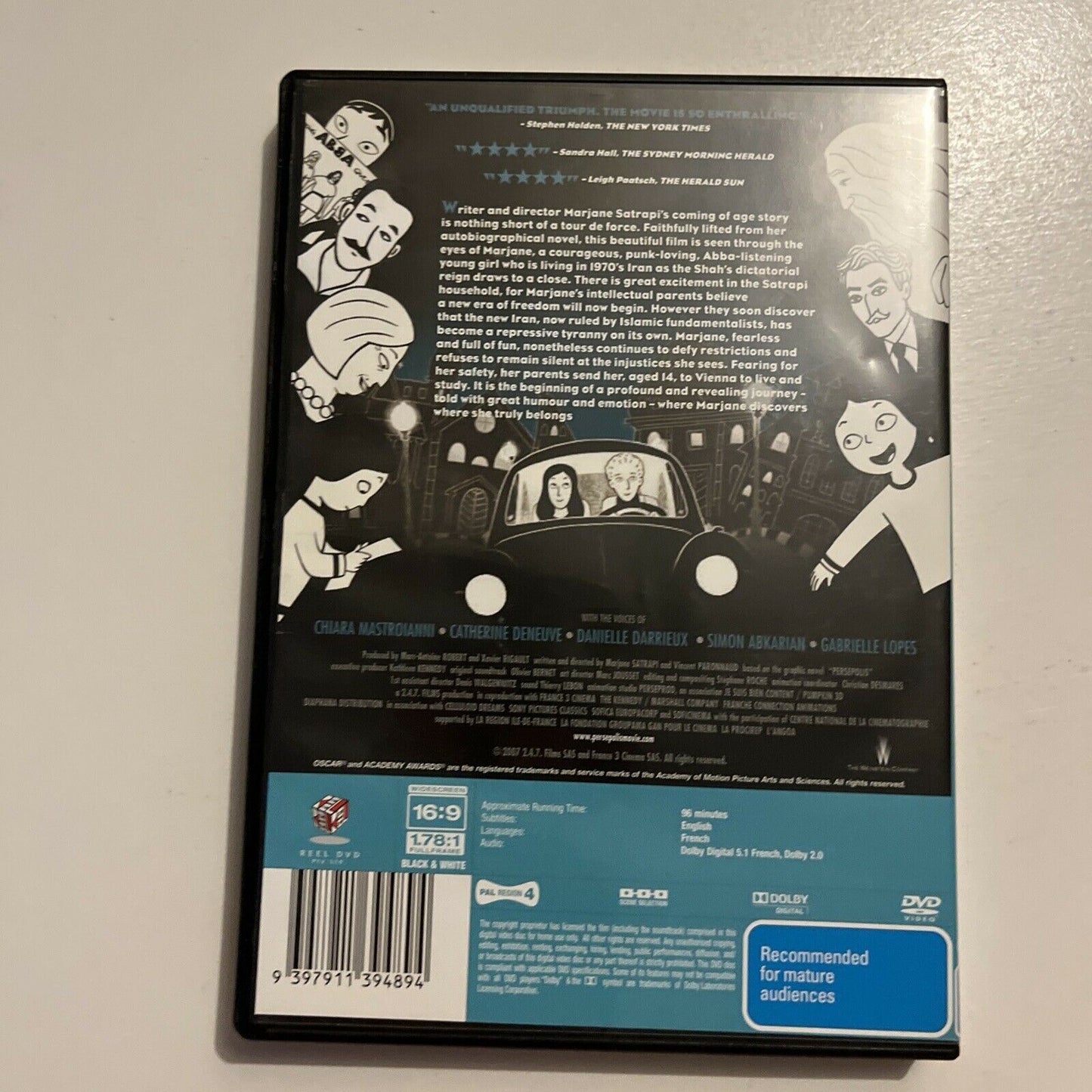 Persepolis (DVD, 2007) Chiara Mastroianni, Danielle Darrieux. Region 4
