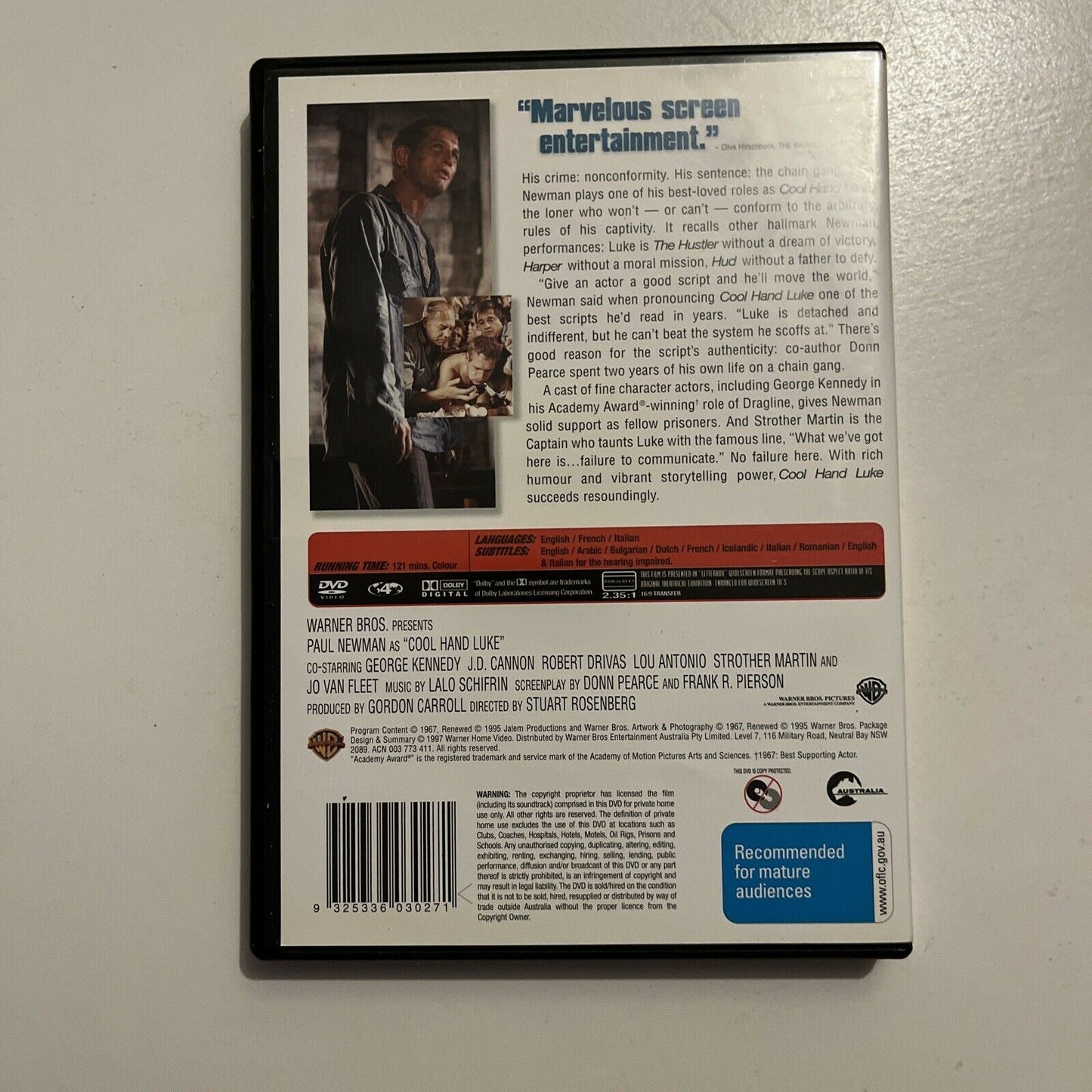 Cool Hand Luke (DVD, 1967) Paul Newman. Region 4