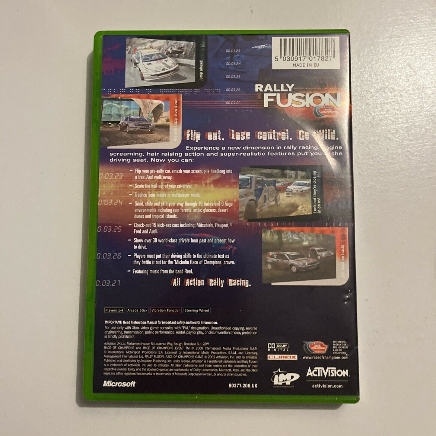 Rally Fusion: Race of Champions - Microsoft Xbox Original PAL Game With Manual