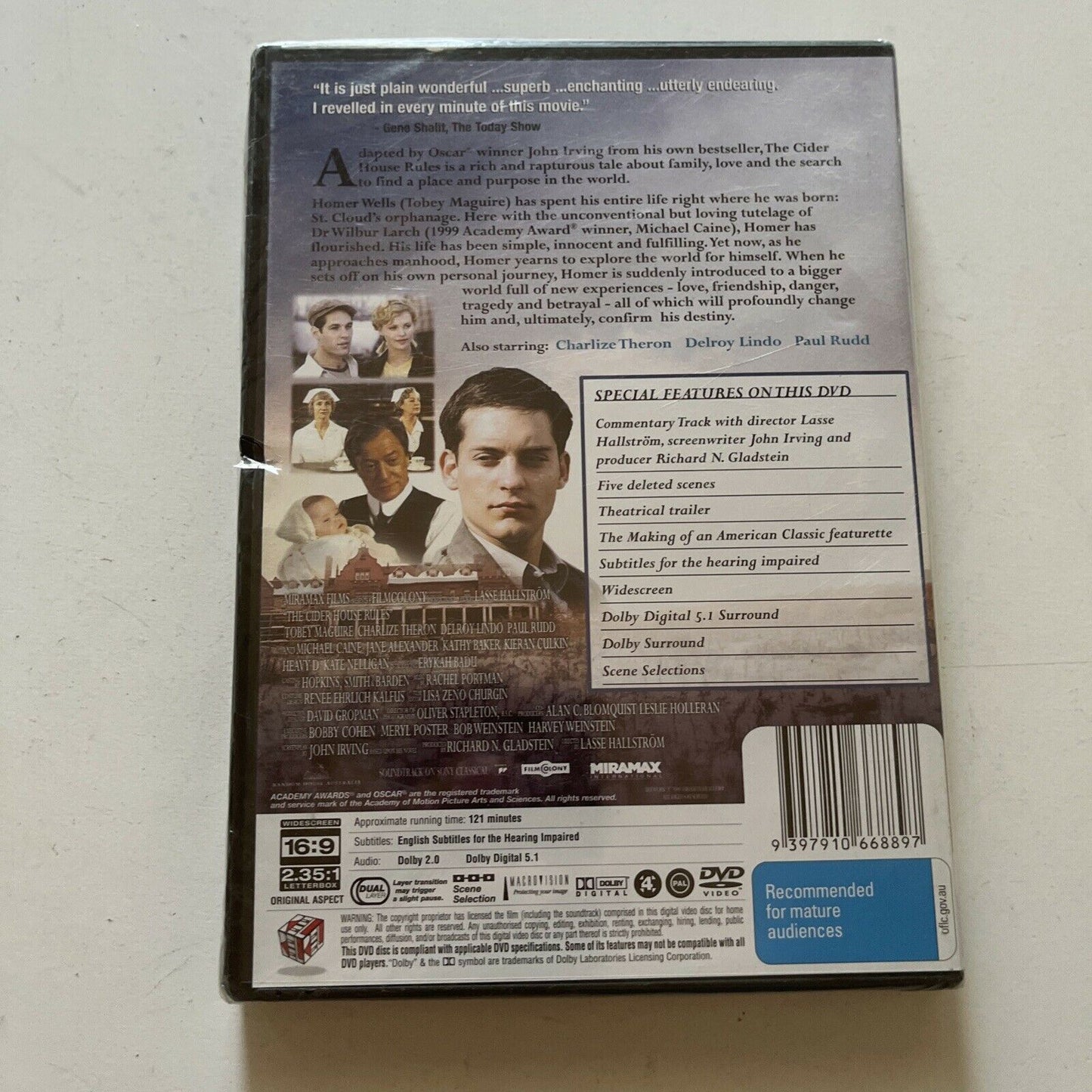 *New Sealed* The Cider House Rules (DVD, 1999) Michael Caine Region 4