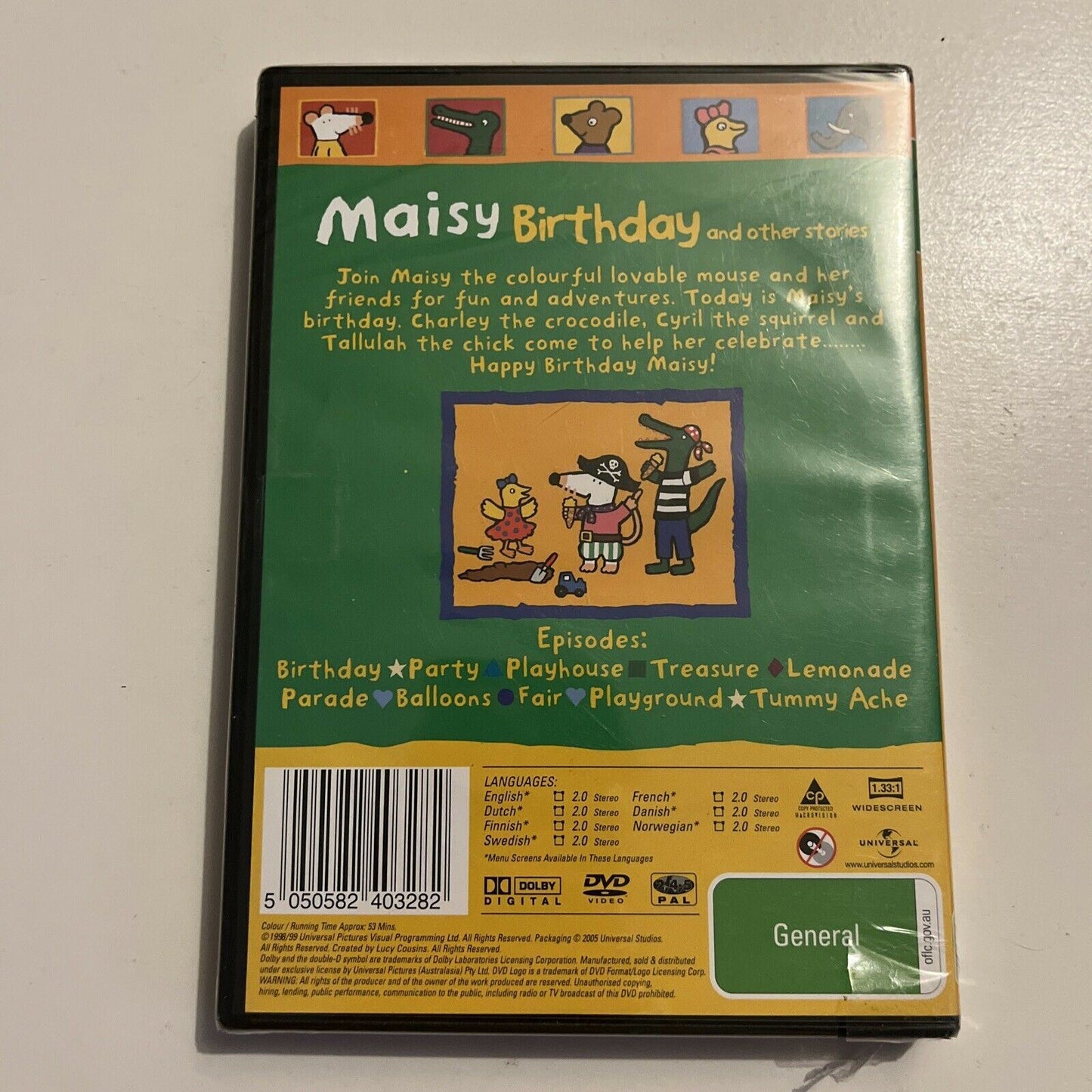 *New Sealed* Maisy - Birthday And Other Stories (DVD, 1999) Region 4&2