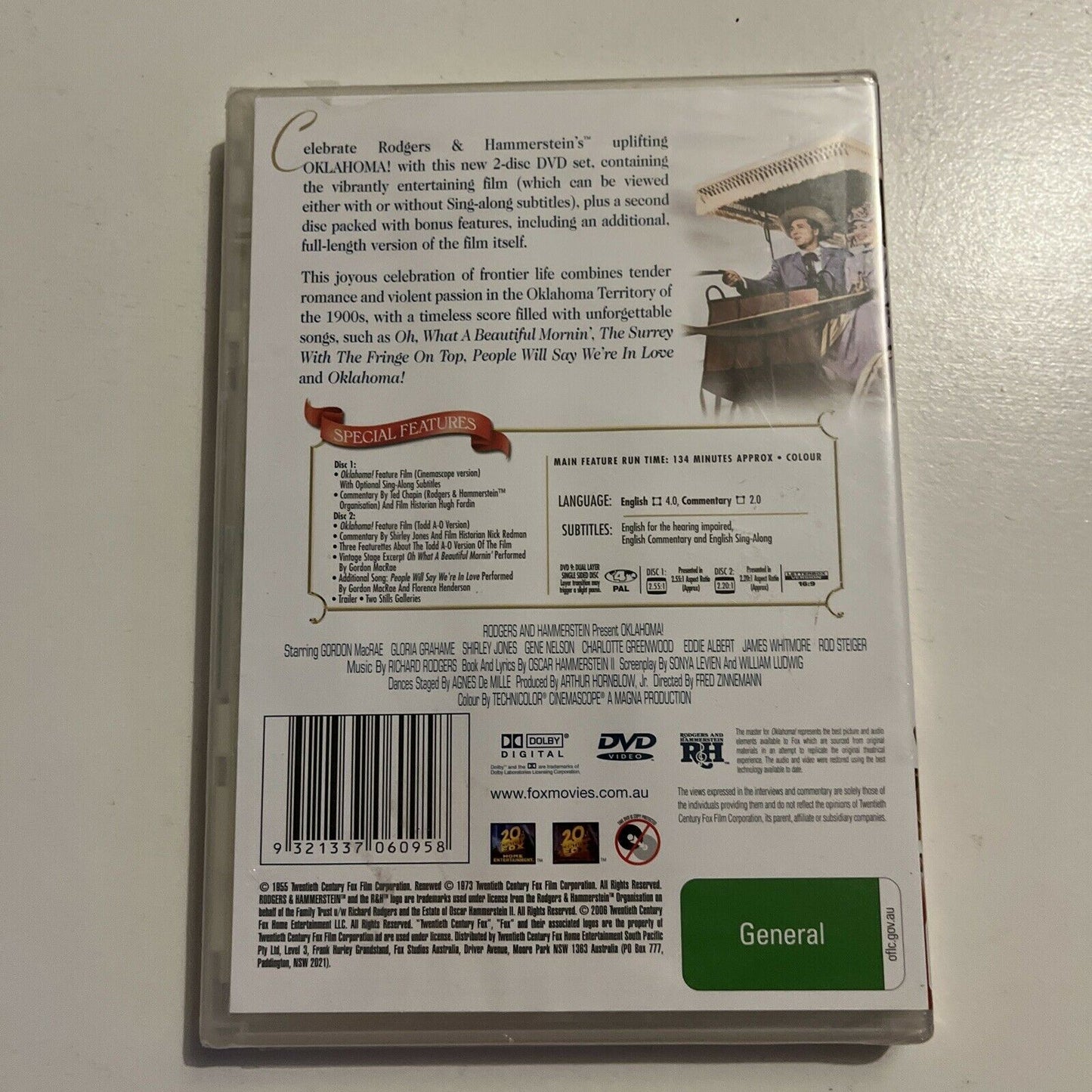 *New Sealed* Rodgers & Hammerstein's: Oklahoma (DVD, 1955, 2-Disc) Region 4