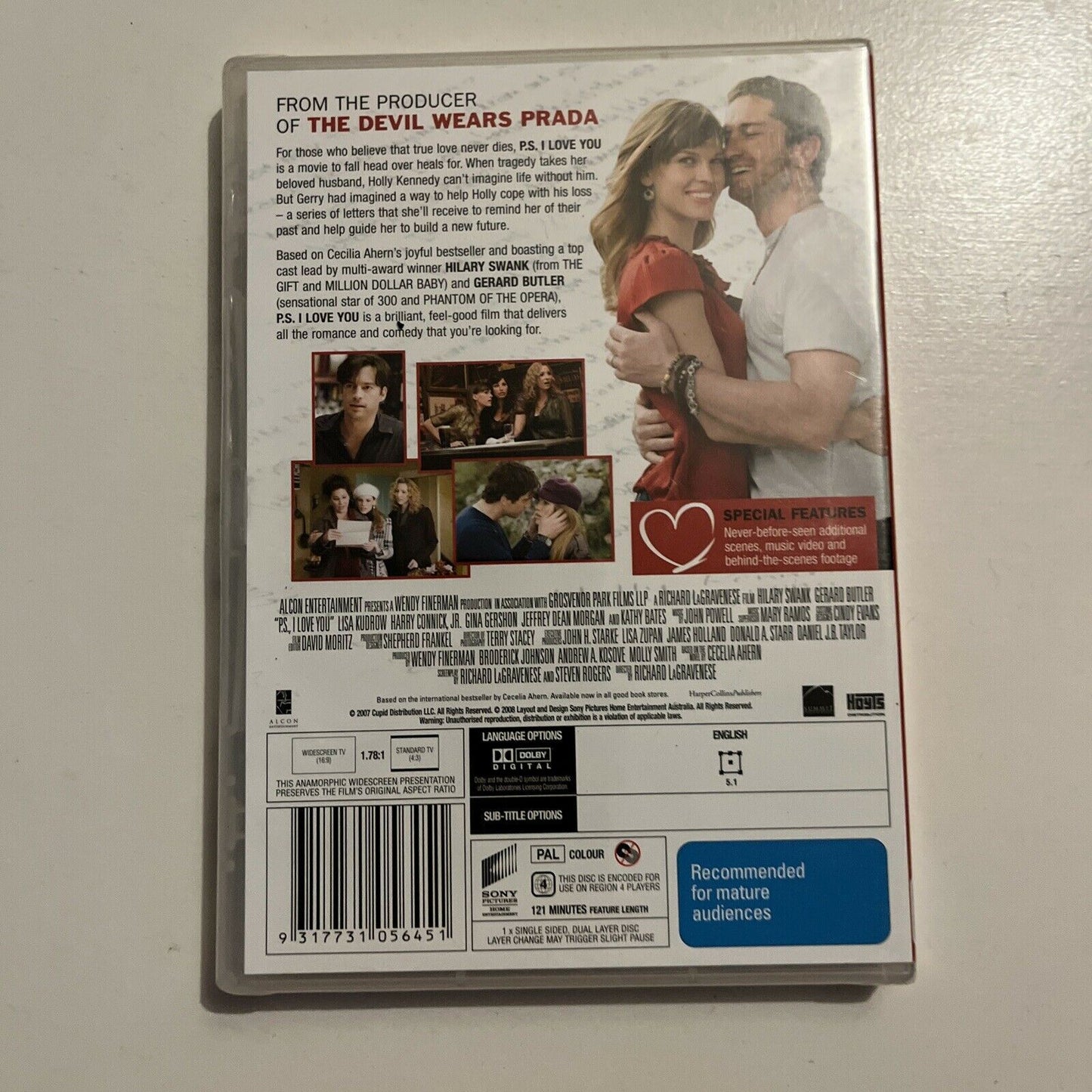 *New Sealed* P.S I Love You (DVD, 2007) Gerard Butler, Hilary Swank Region 4