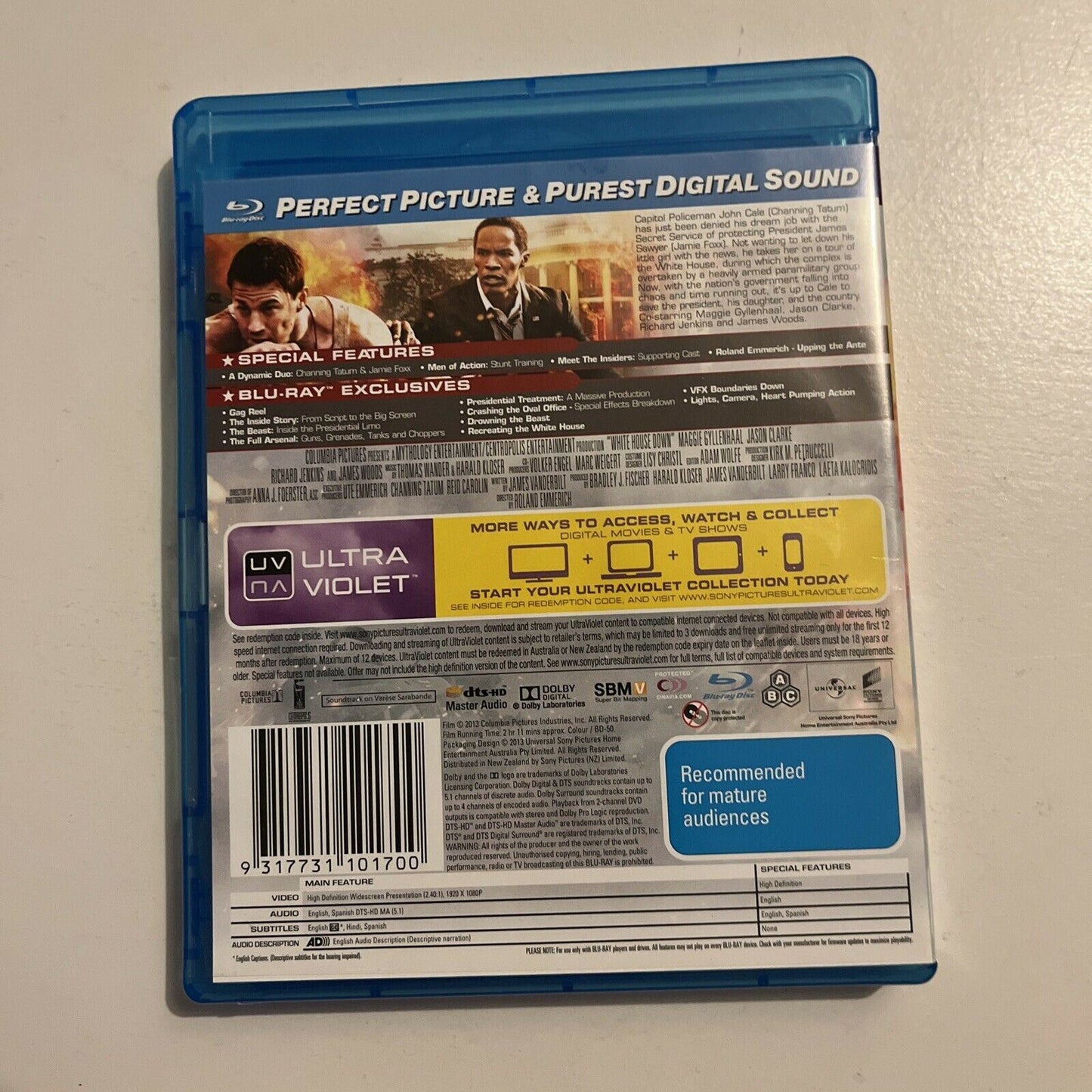 White House Down (Bluray, 2013) Channing Tatum, Jamie Foxx All Regions