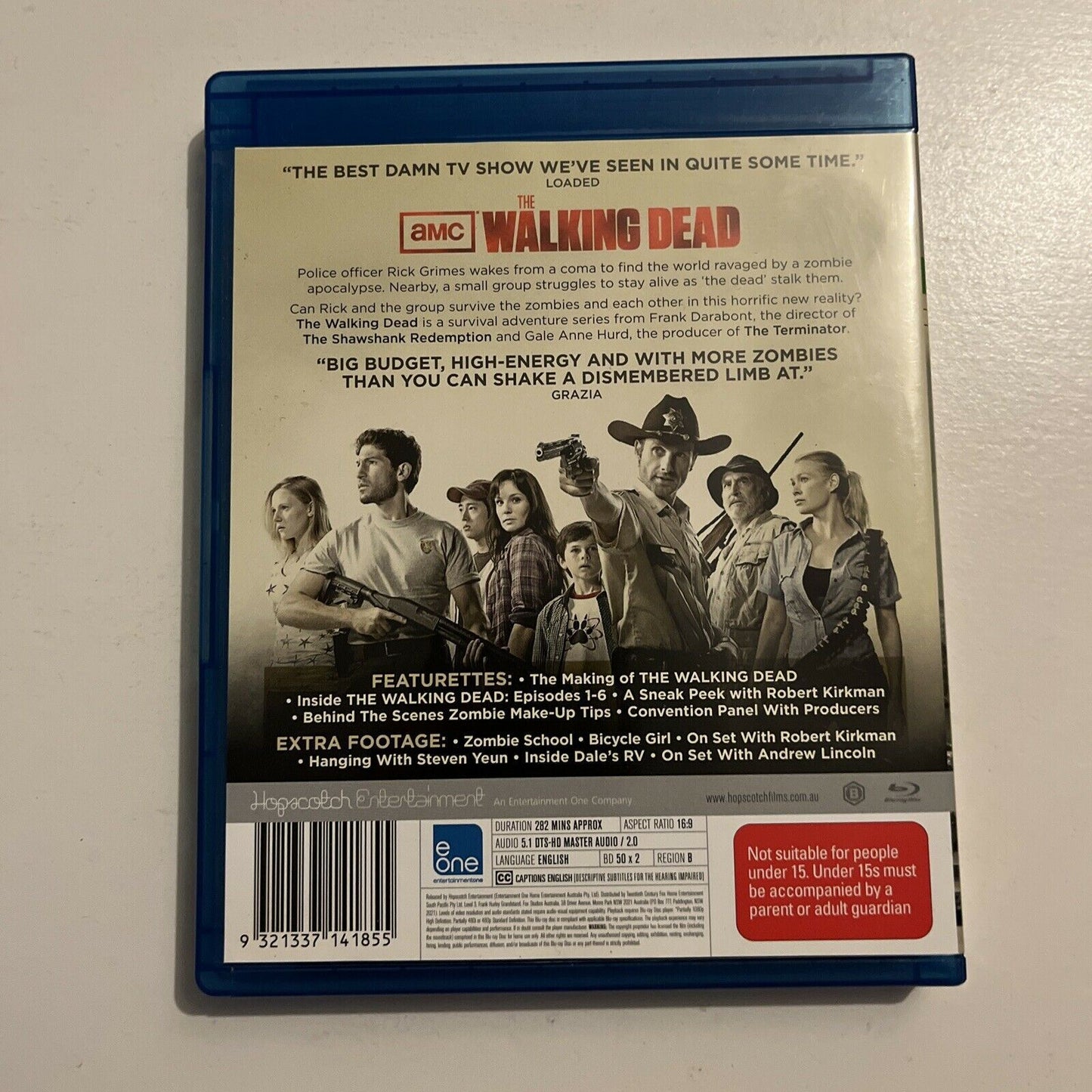 The Walking Dead : Season 1 (Blu-ray, 2012, 2-Disc Set) Andrew Lincoln Region B