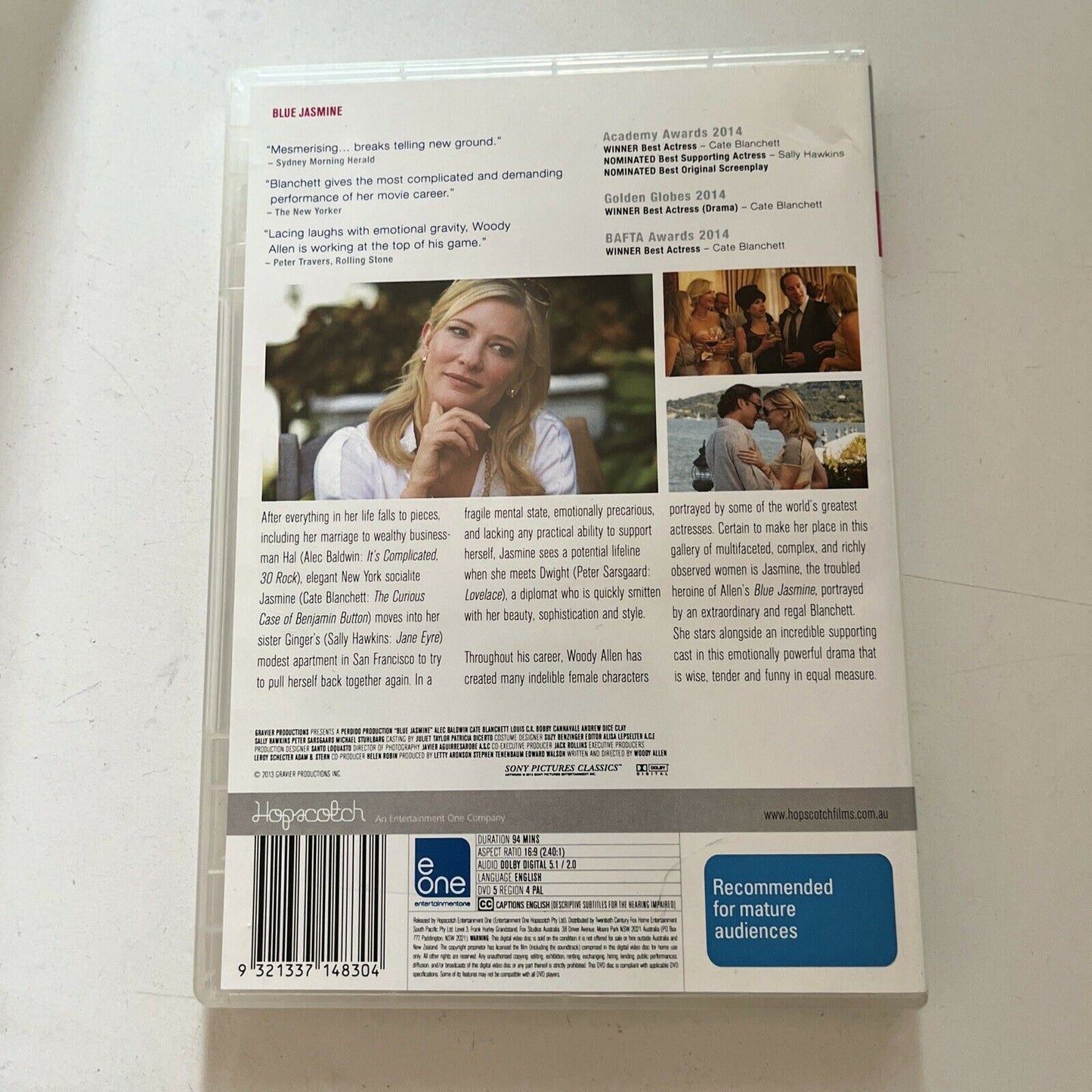 Blue Jasmine (DVD, 2013) Cate Blanchett, Alec Baldwin Region 4