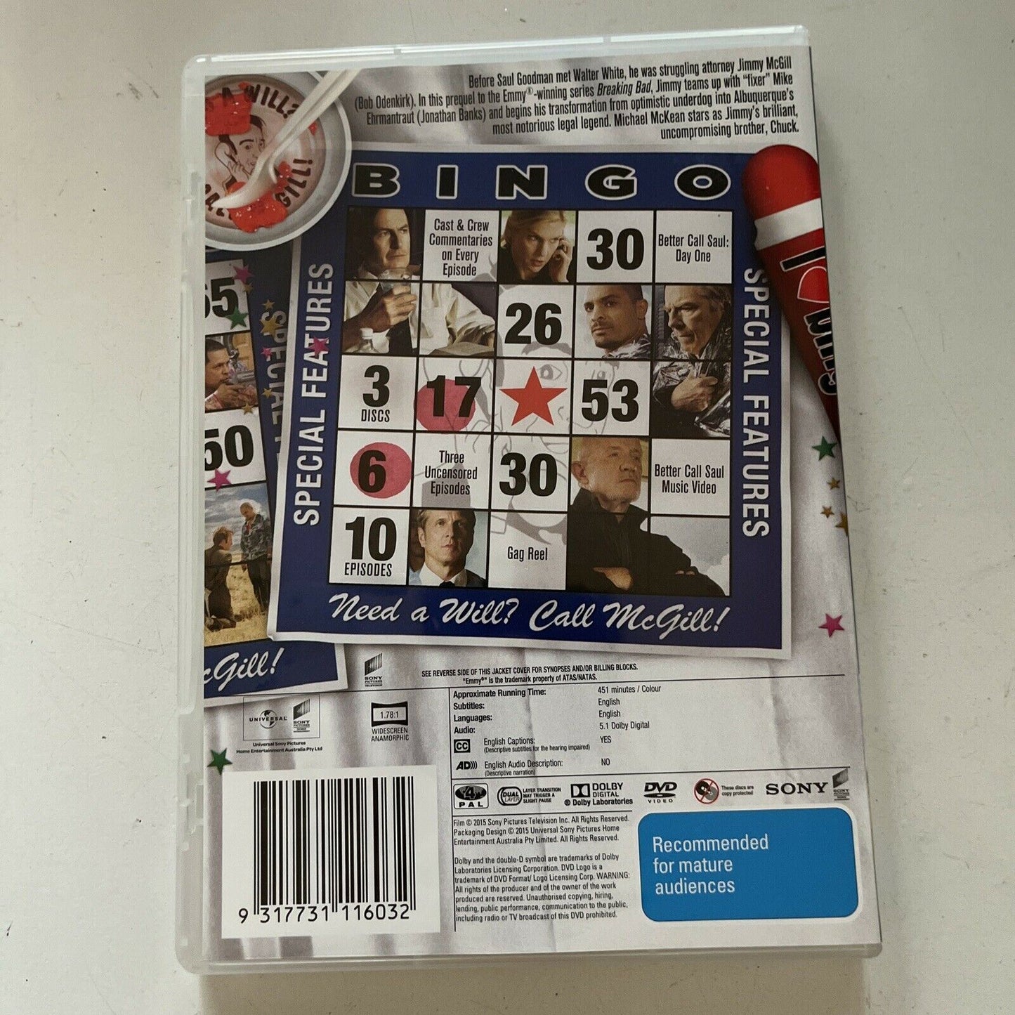 Better Call Saul : Season 1 (DVD, 2015, 3-Disc) Region 4