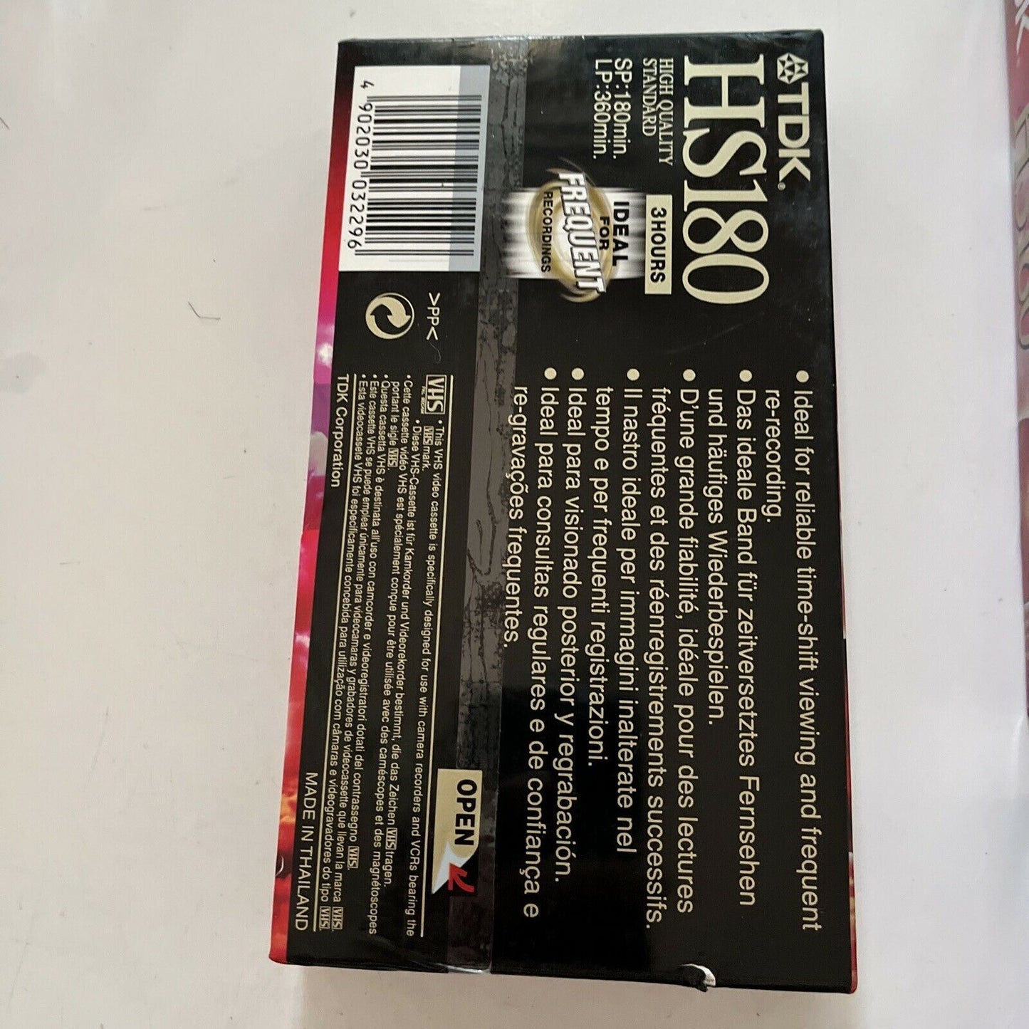 *New Sealed* 4x TDK HS180 Blank VHS Videocassette Tape