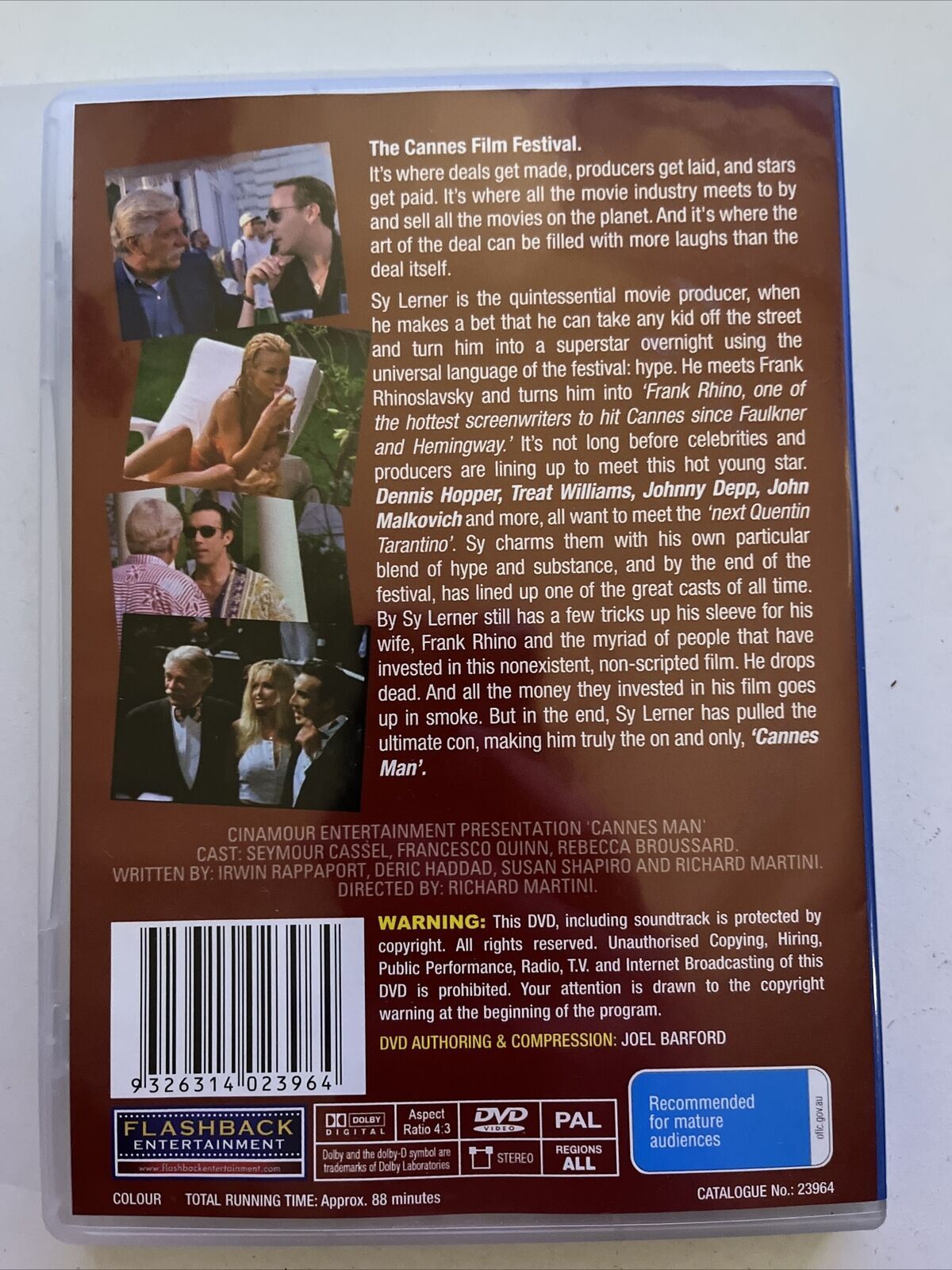 Cannes Man (DVD, 1997) François Petit, Robert Hockley, Luana Anders. All Regions