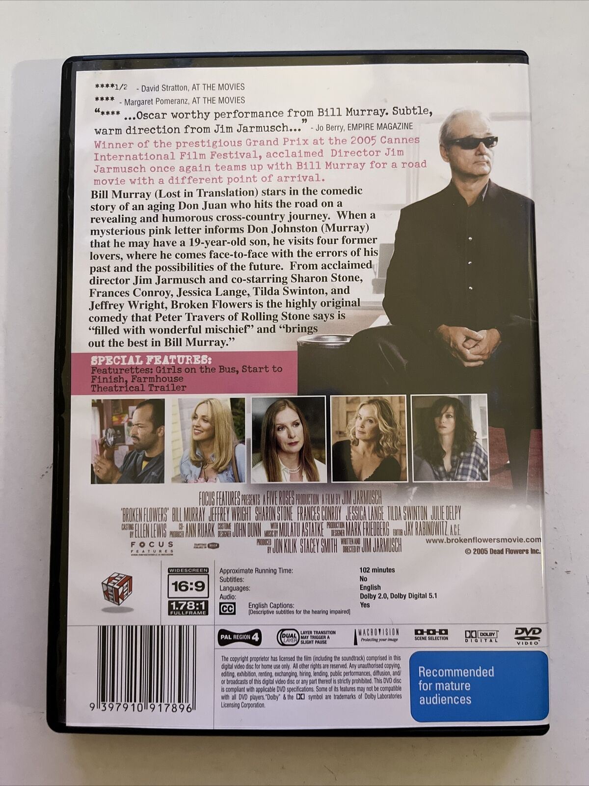 Broken Flowers (DVD, 2005) Bill Murray, Frances Conroy, Jessica Lange, Region 4