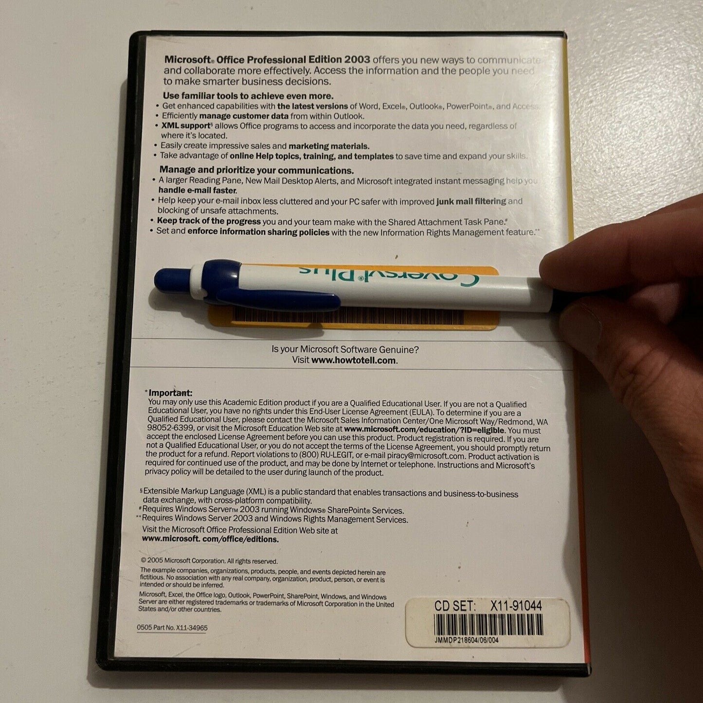 Microsoft Office Professional Edition 2003 - Academic Edition PC CDROM