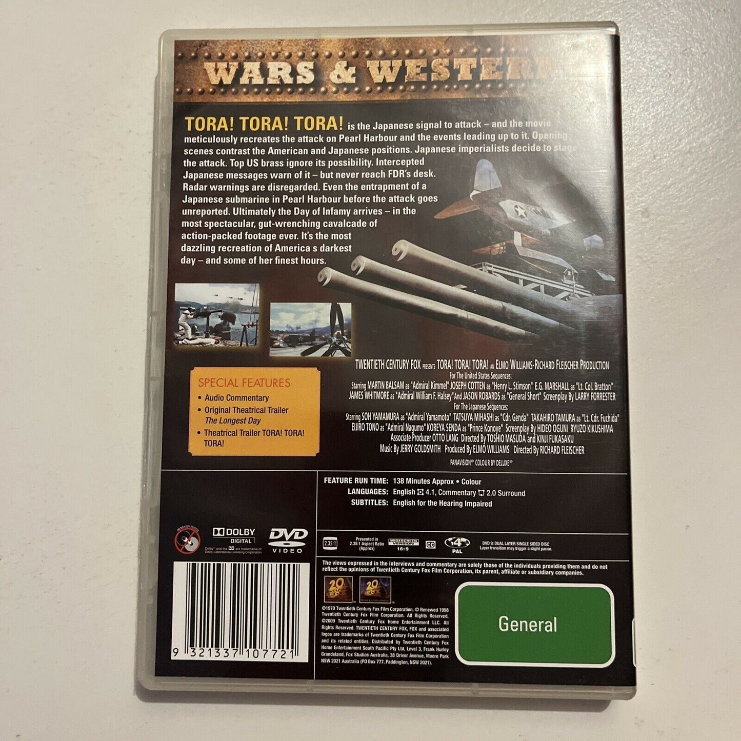 Tora! Tora! Tora! The Attack On Pearl Harbour (DVD, 1970) Region 4