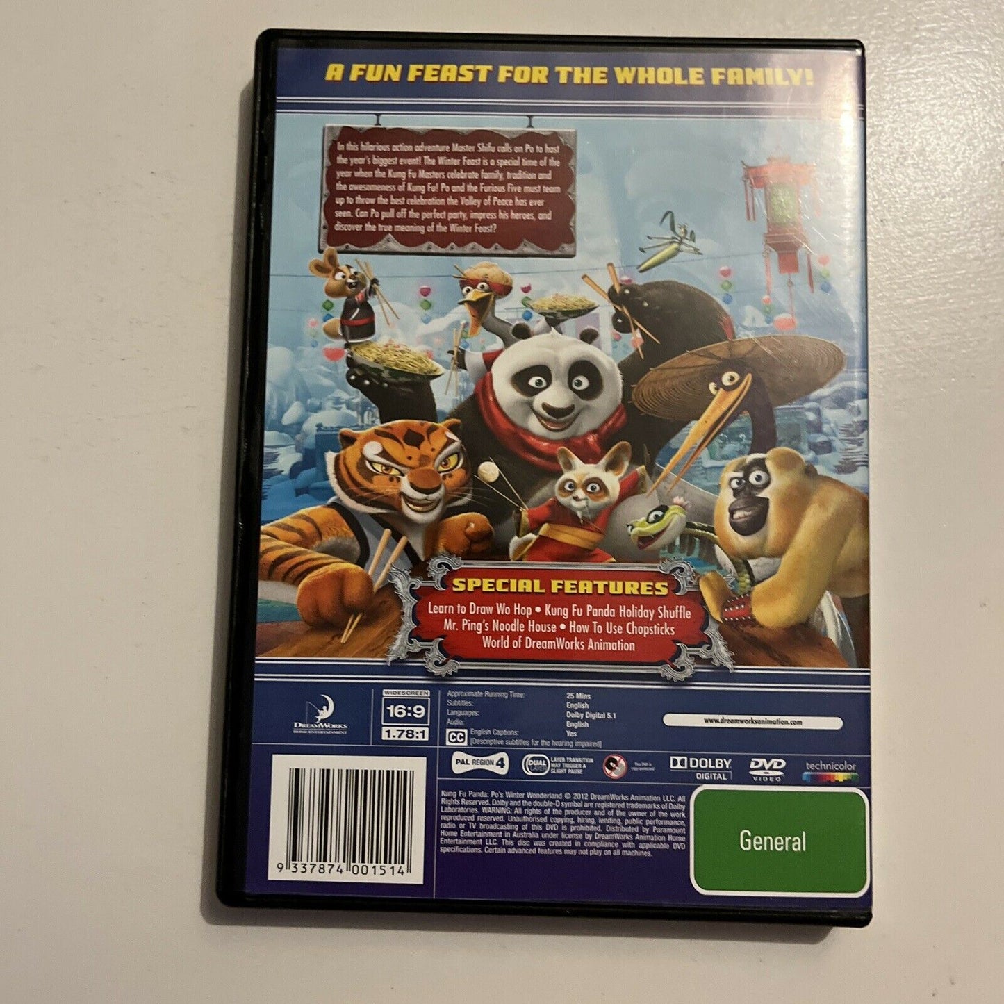 Kung Fu Panda Po's Winter Wonderland (DVD, 2012) Region 4
