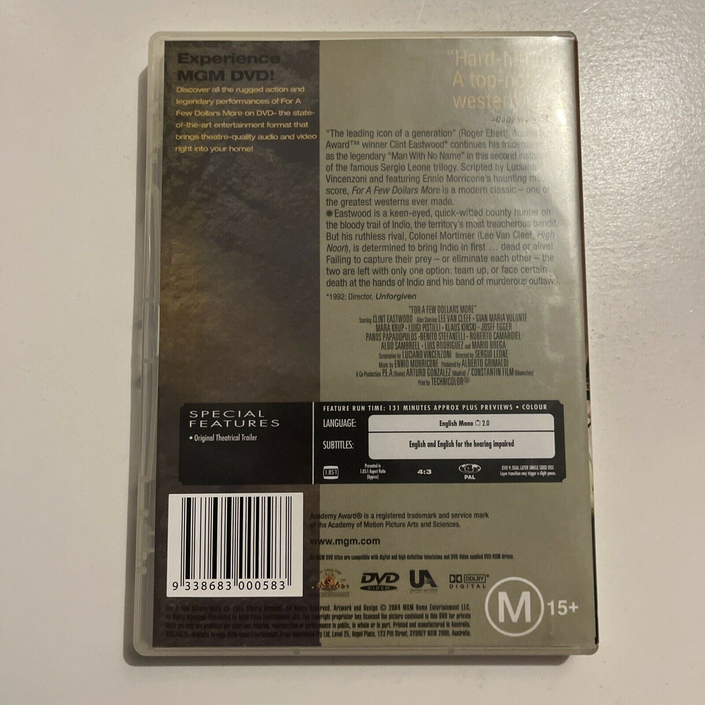 For A Few Dollars More (DVD, 1967) Clint Eastwood, Lee Van Cleef Region 4