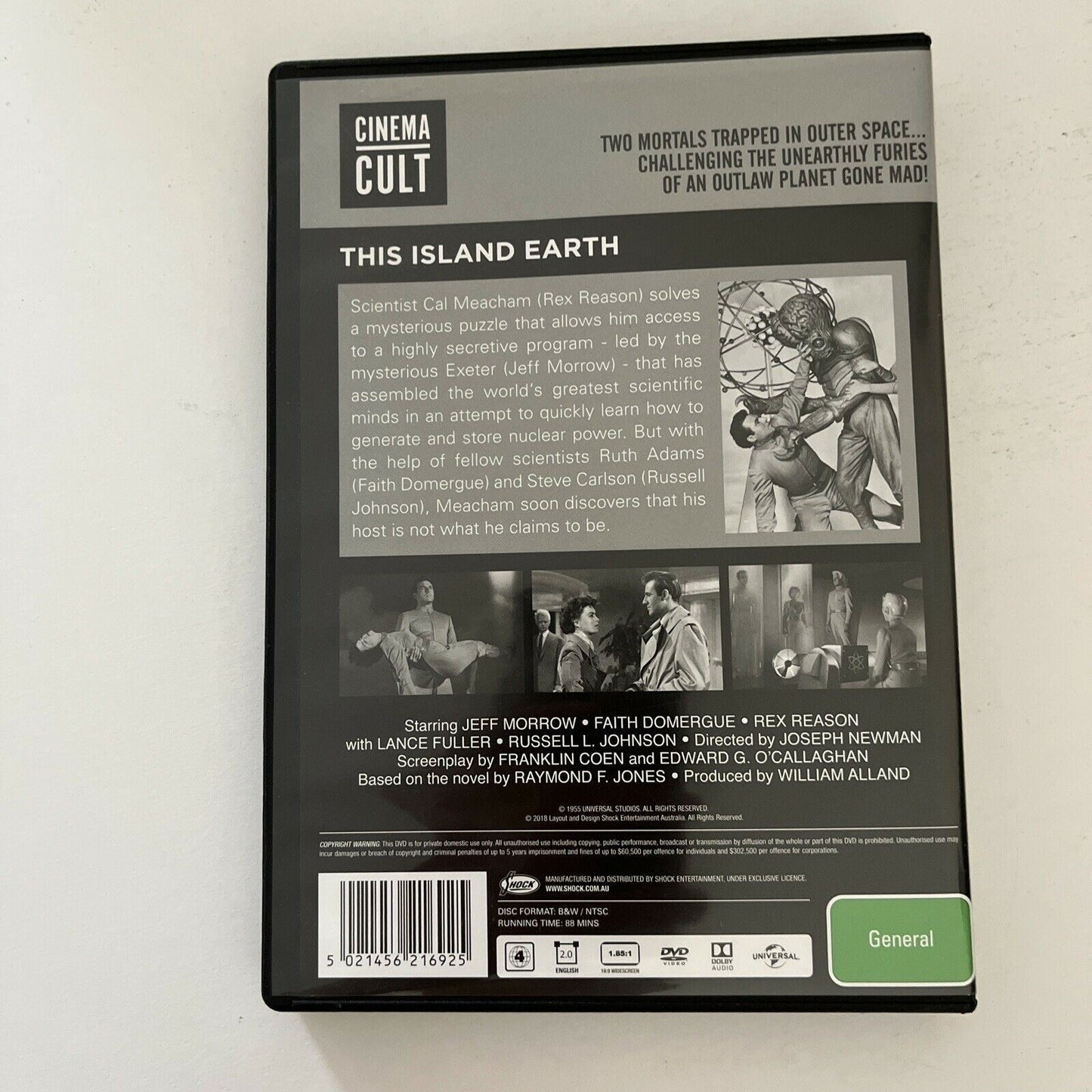 This Island Earth (DVD, 1955) Jeff Morrow, Faith Domergue, Rex Reason Region 4