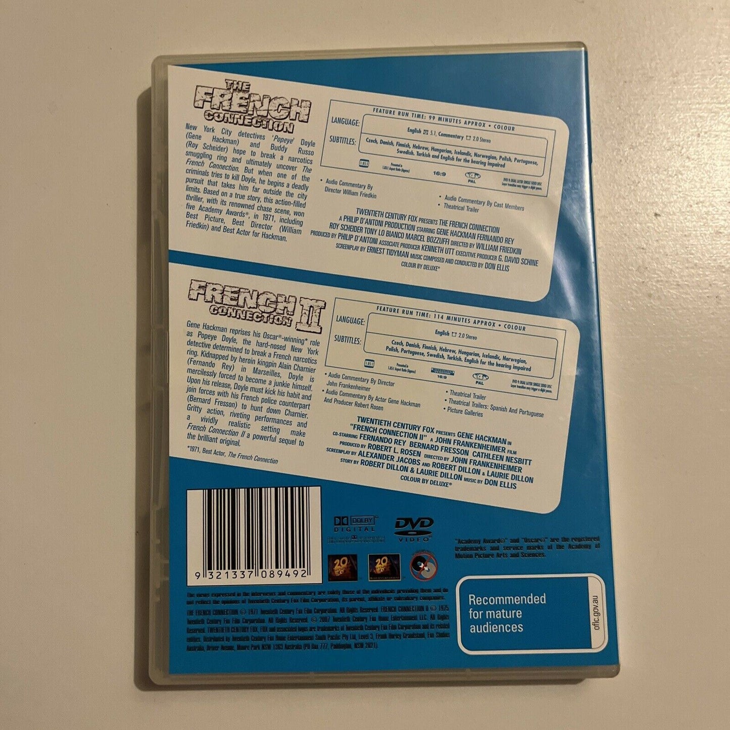 The French Connection / The French Connection 2 (DVD, 1975, 2-Disc) Region 4